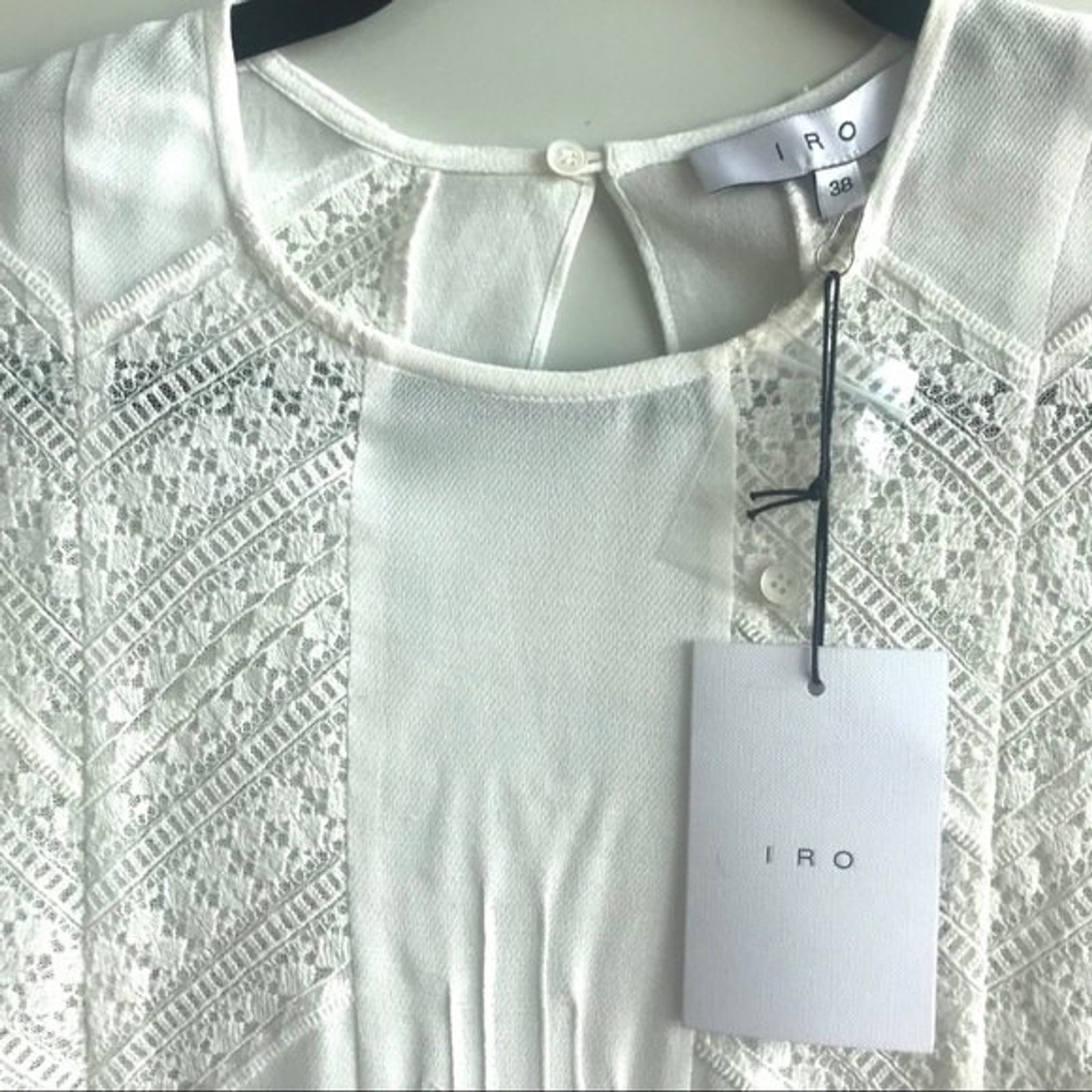IRO Off White Embroidered Top Size 38