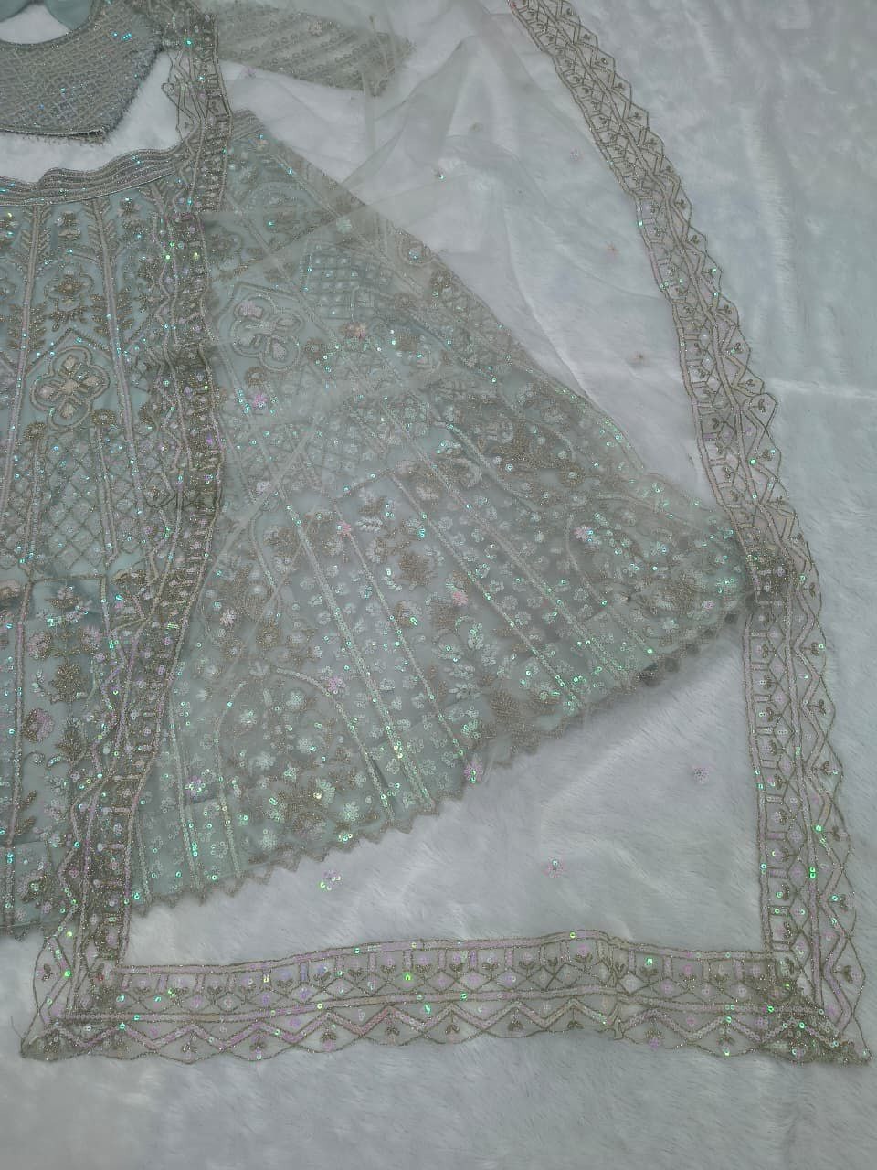 Exclusive Butterfly Net Lehenga Choli And Dupatta For Women Wedding Wear