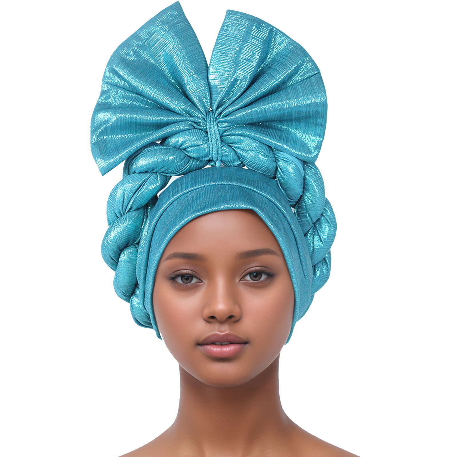 Auto Gele Headtie Head Cover Caps Women Bowknot Head Wrap Wedding Caps Headwear