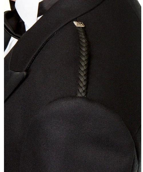 Scottish Prince Charlie Kilt Jacket Black Serge Wool + 3 & 5 Button Waistcoat