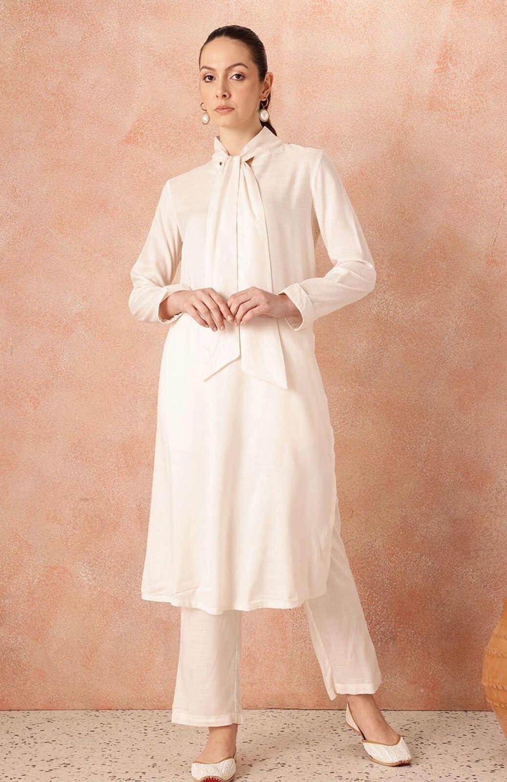 Women Plus Size Off White Rayon Kurta Pant Set,Party Wear Dress , SIZE Upto 10XL