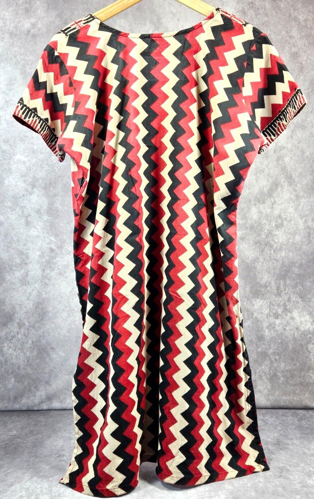 Women Ethnic Wear Top Indian Style Short Sleeve Square Neck Tunic Kurta Red Blac