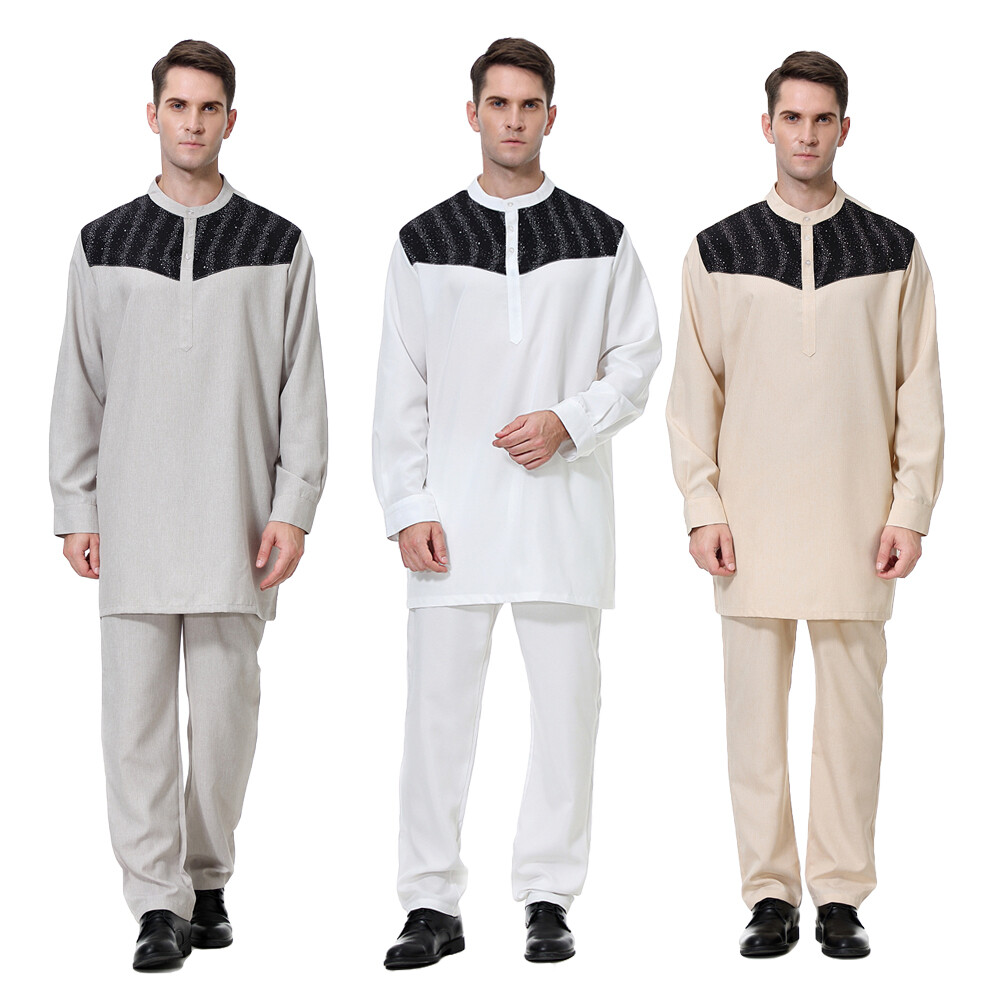 Dishdasha Thobe Jubba Thoub Men Saudi Arab Robe Muslim Abaya Dress Kaftan Islam