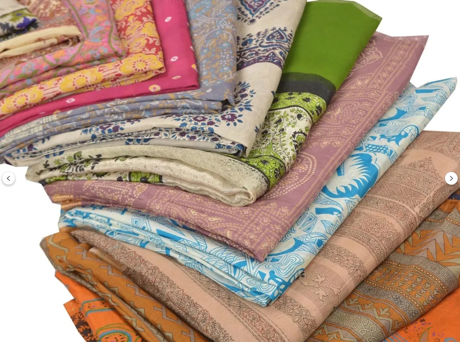 Lot Of 50 Indian Vintage 100% Silk Saree Blend Fabric Printed Sari Craft Used
