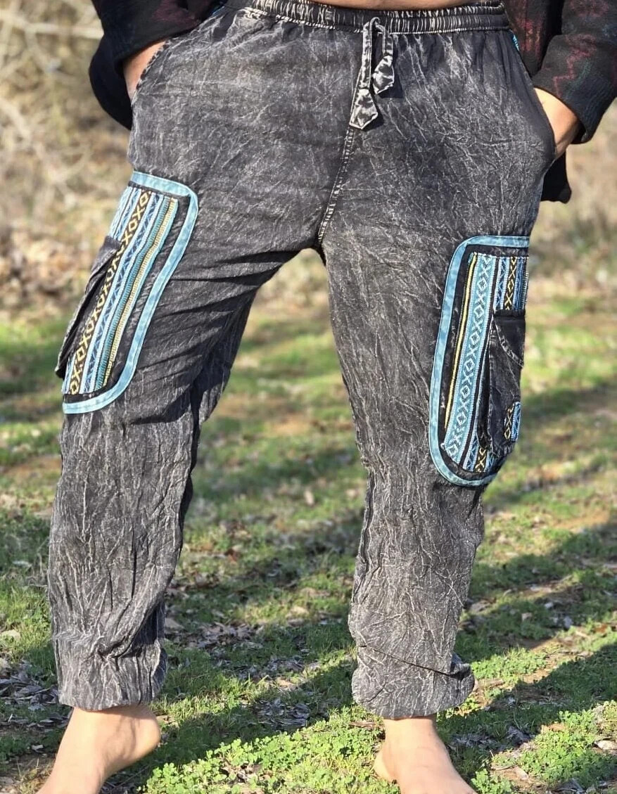 Organically Handmade Natural Stonewashed Colorful Hemp Cotton confy Pant