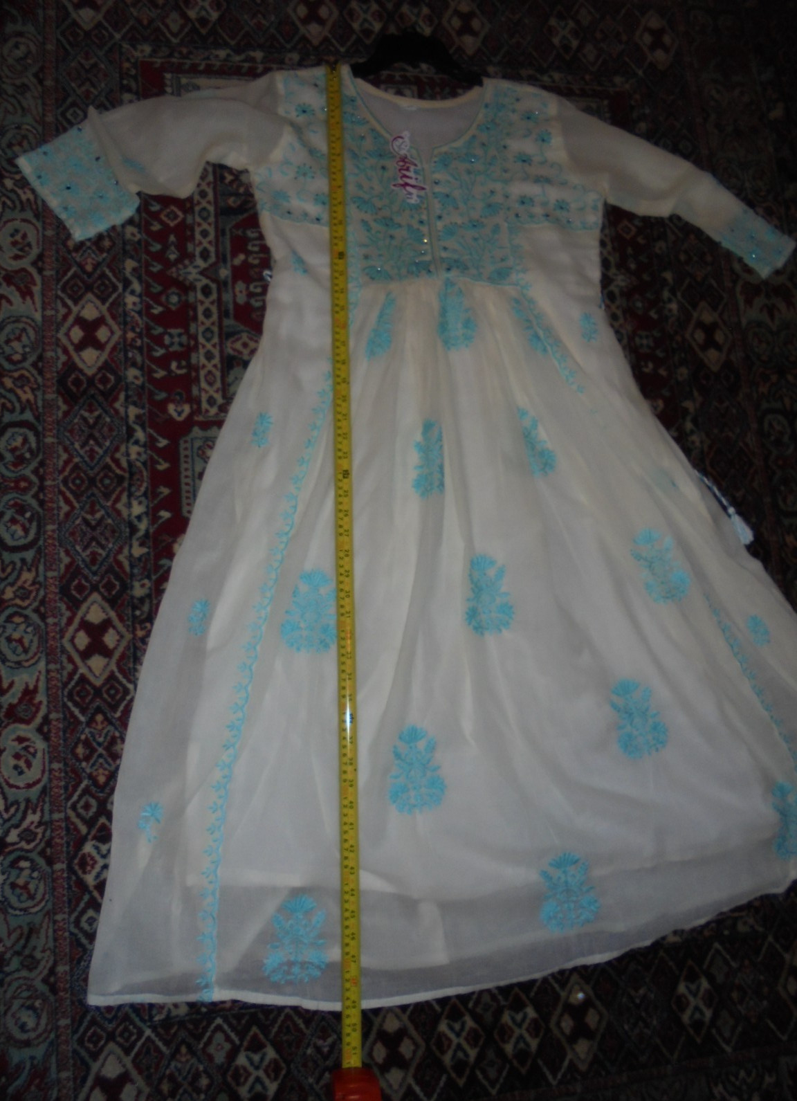 Indian Pakistani anarkali long kurta white size M not Khaadi Maria B Sadabahar