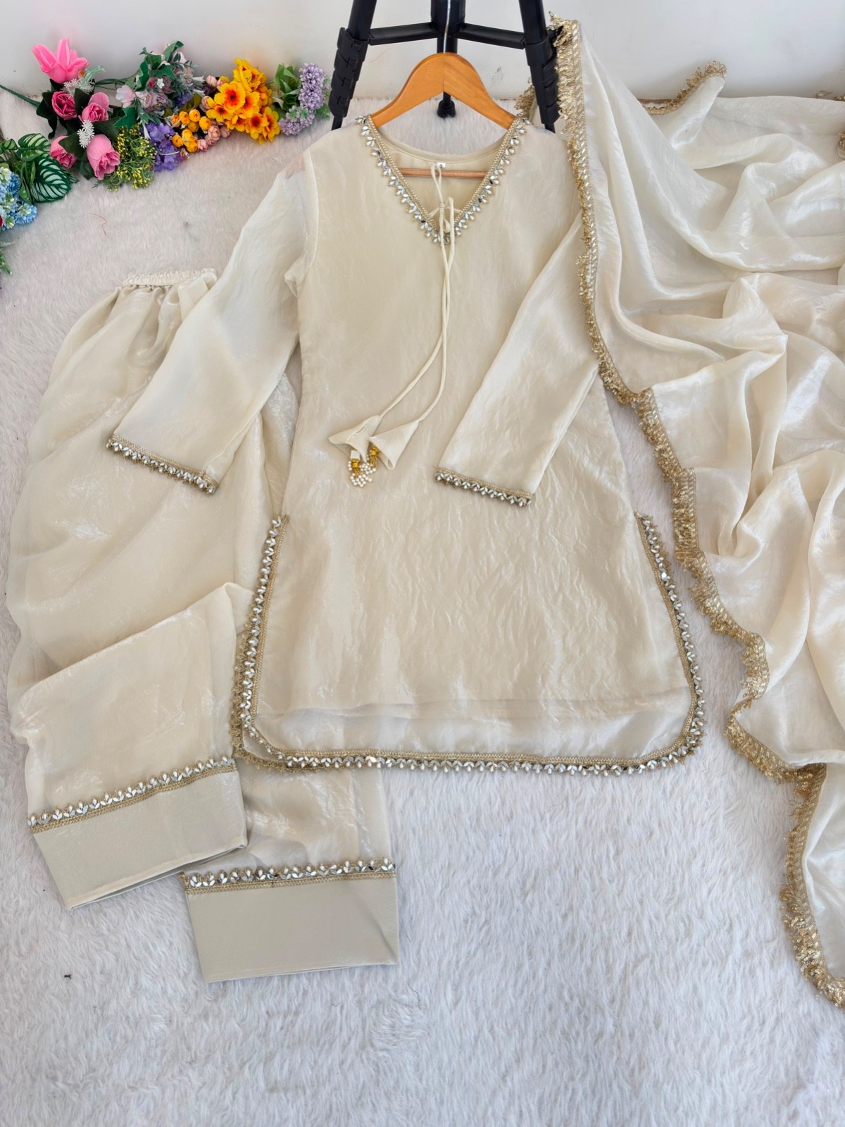 Women’s Kurta Salwar Set with Embellished Dupatta | Ready-to-Wear Ethnic Outfit
