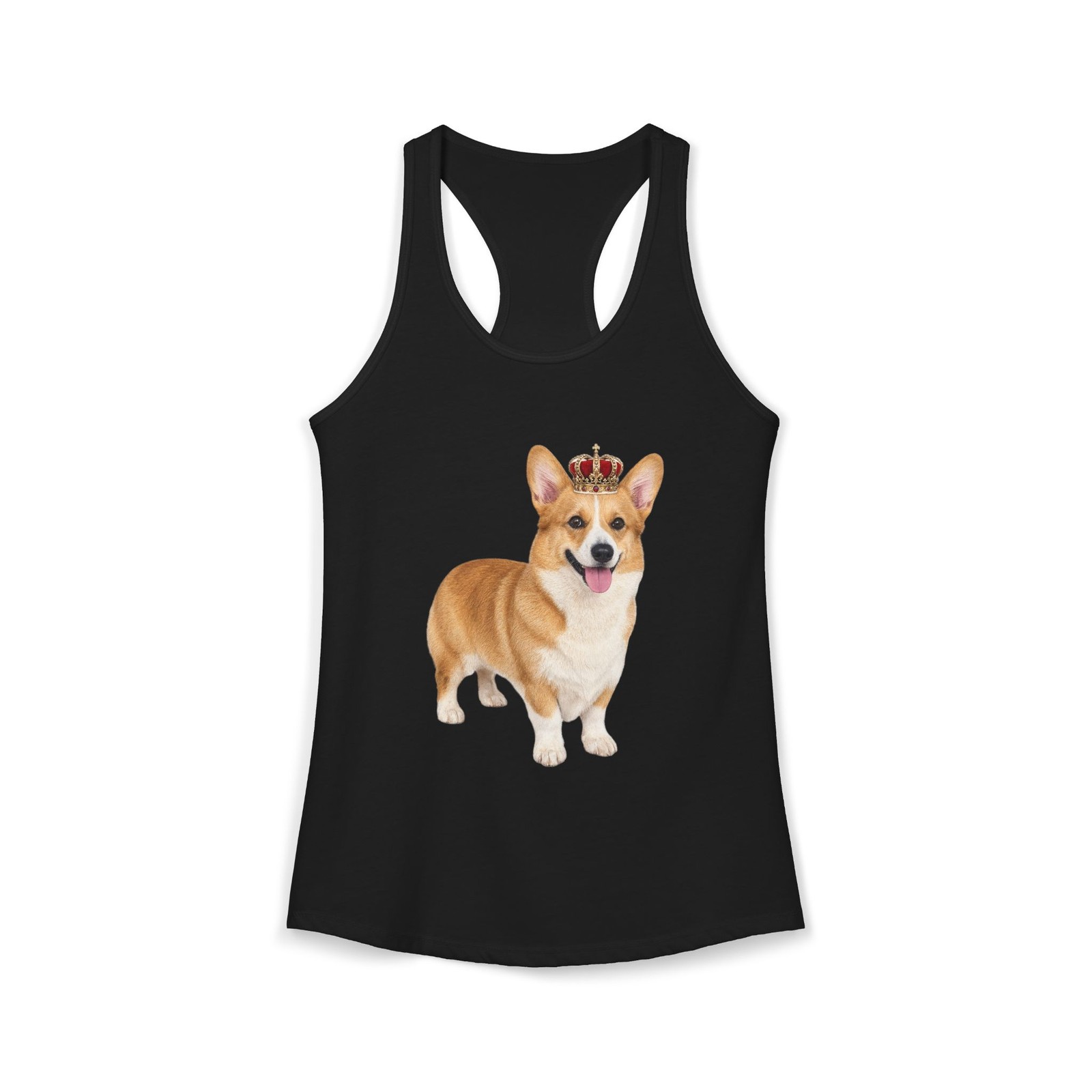 Women’s Royal Corgi Vintage Dog Racerback Tank Made in USA