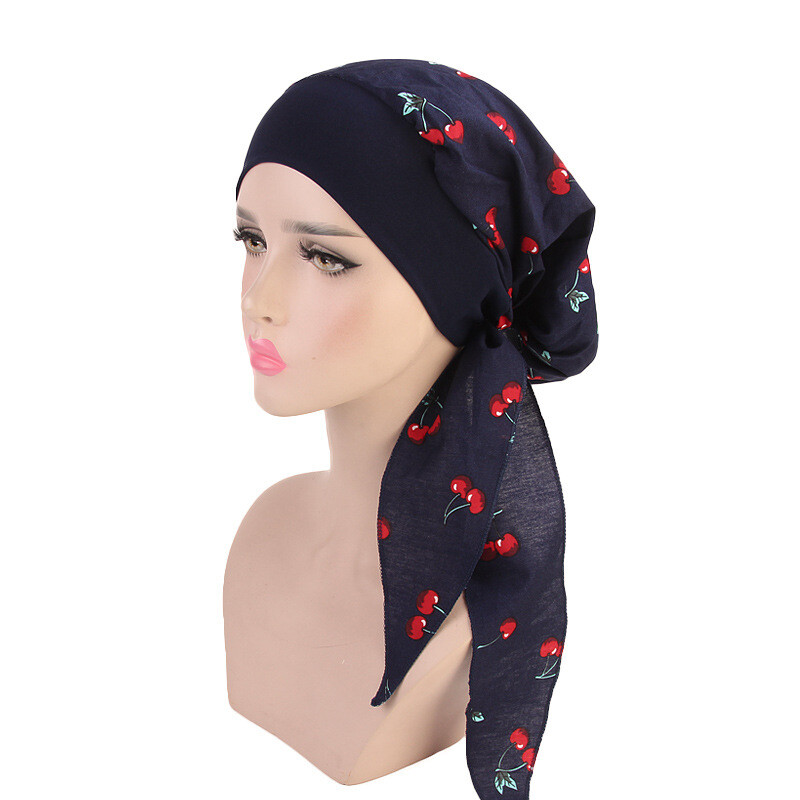 New Women Head Scarf Chemo Hat Turban Pre-Tied Headwear Bandana Tichel Cancer