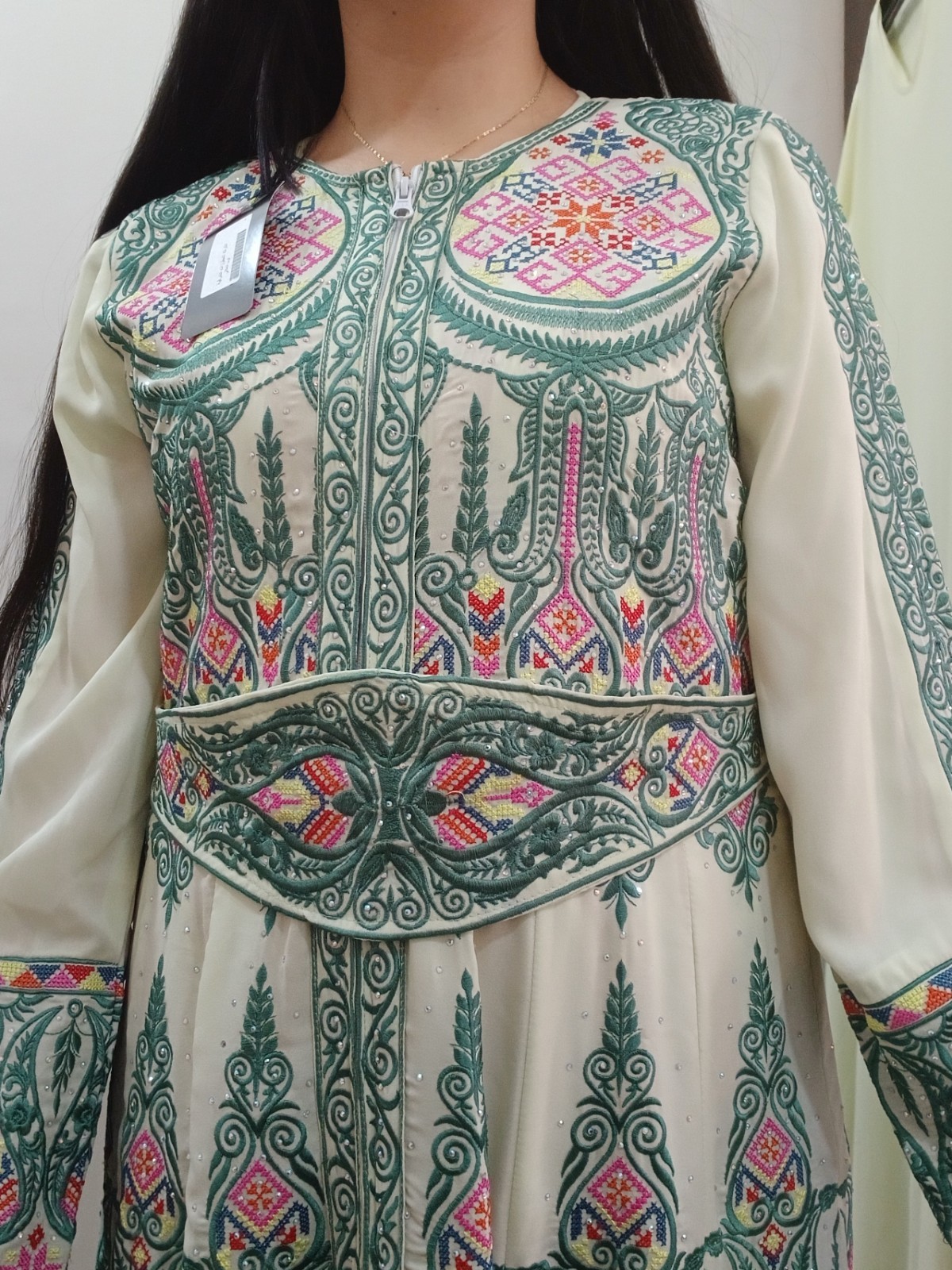 Traditional Palestinian Thobe Embroidered Dress Jordanian Caftan Henna Wedding
