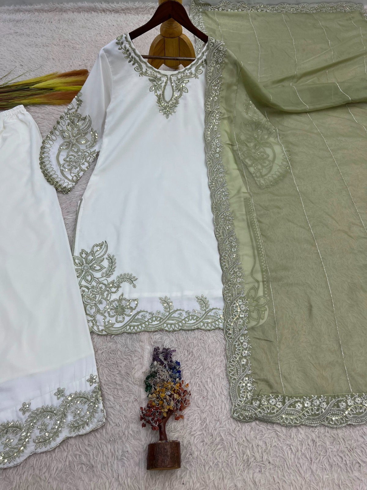 Designer Indian Pakistani top plazzo Bollywood Dress Party Wear Suit wedding