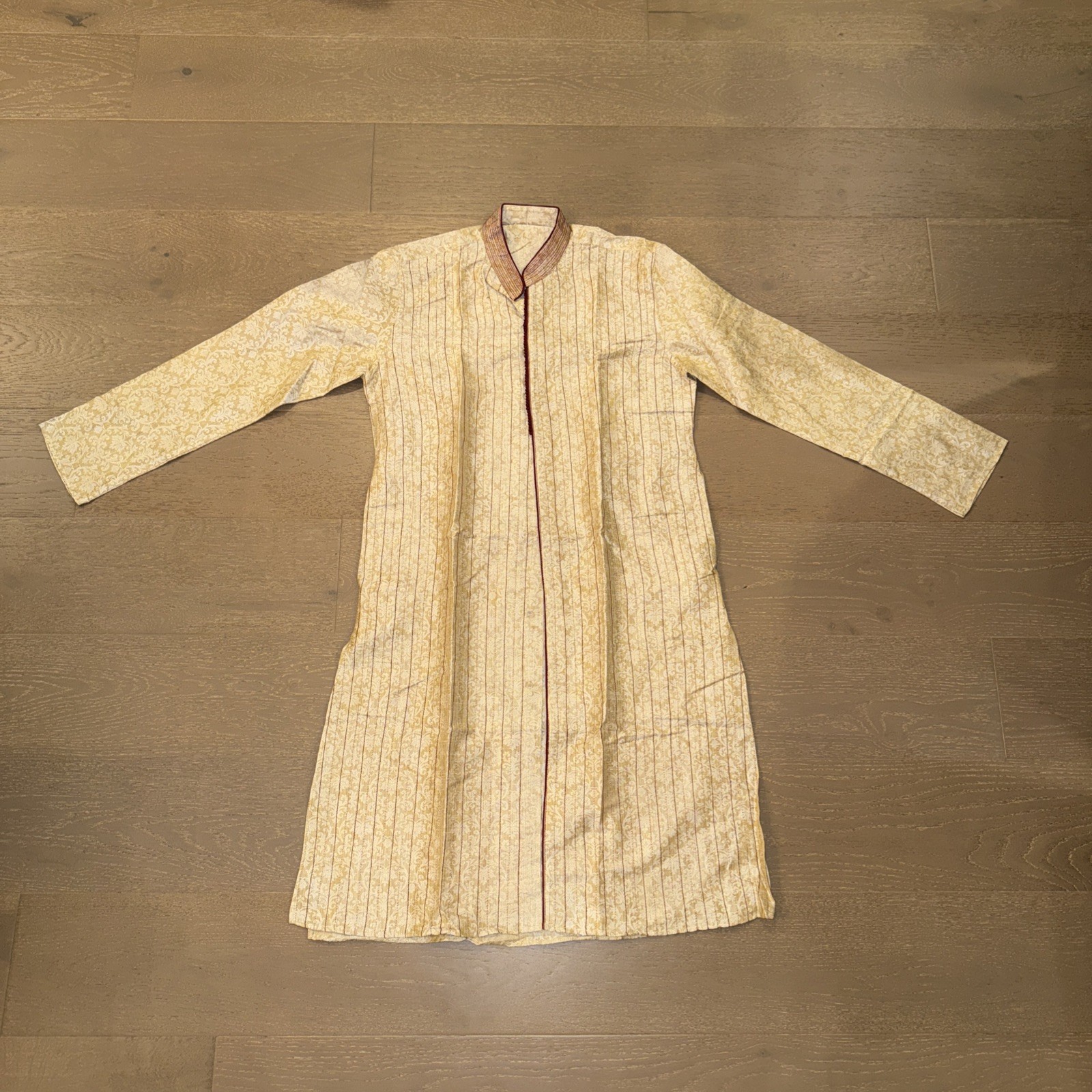 Silk Tortilla Gold All Button Down Men’s Kurta – XL / 44