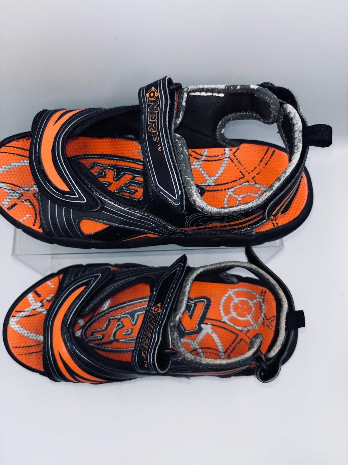NERF Boys Sandals Size 6 Black Orange Water Shoes Active
