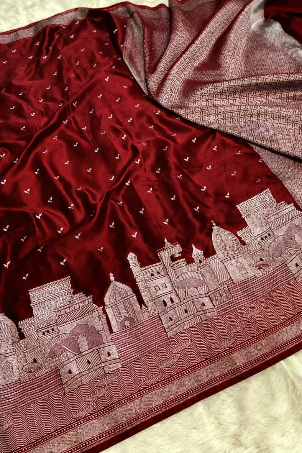 Banarasi Mashru katan Soft Silk saree With blouse zari weaving