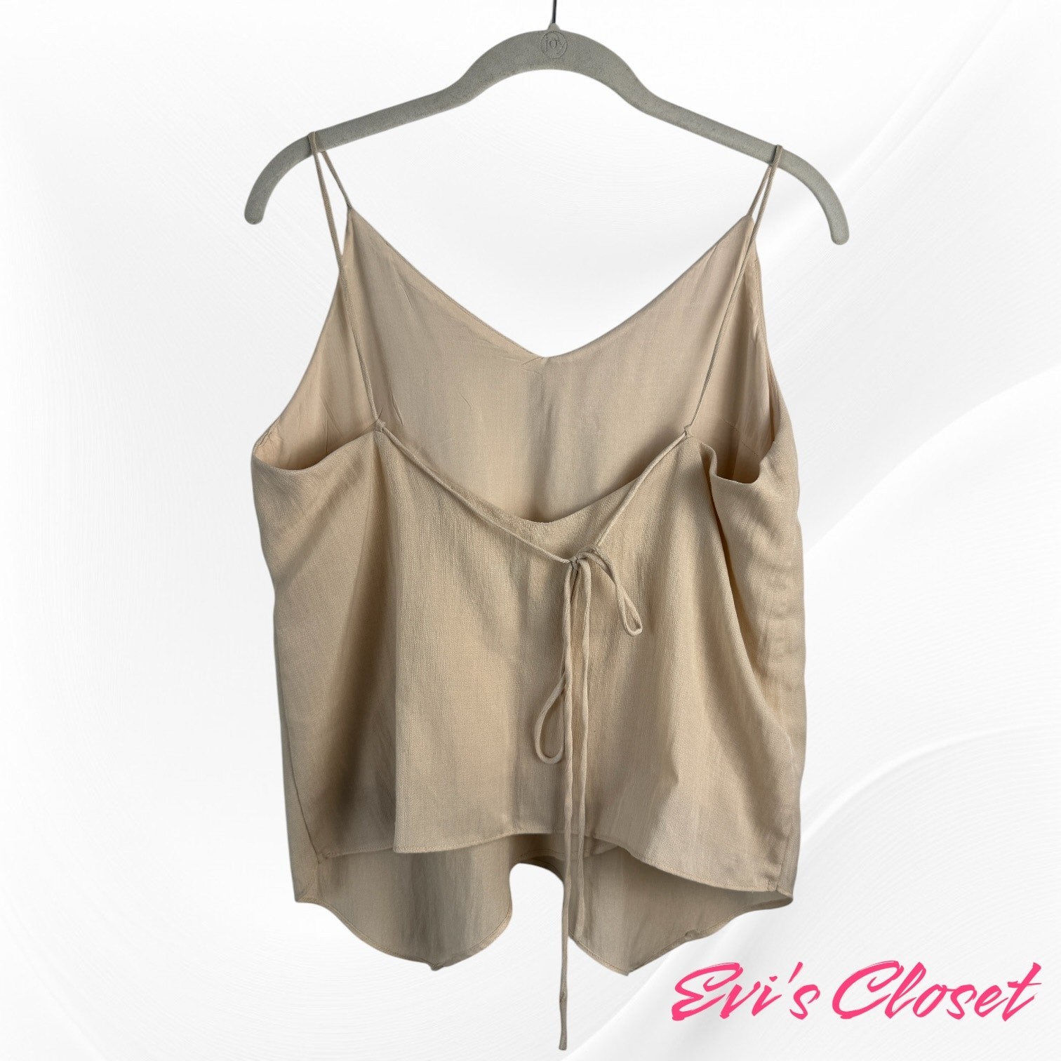 Six Crisp Days Cream Tie-Back Cami Slip Top Size M Lightweight Fabric Cream