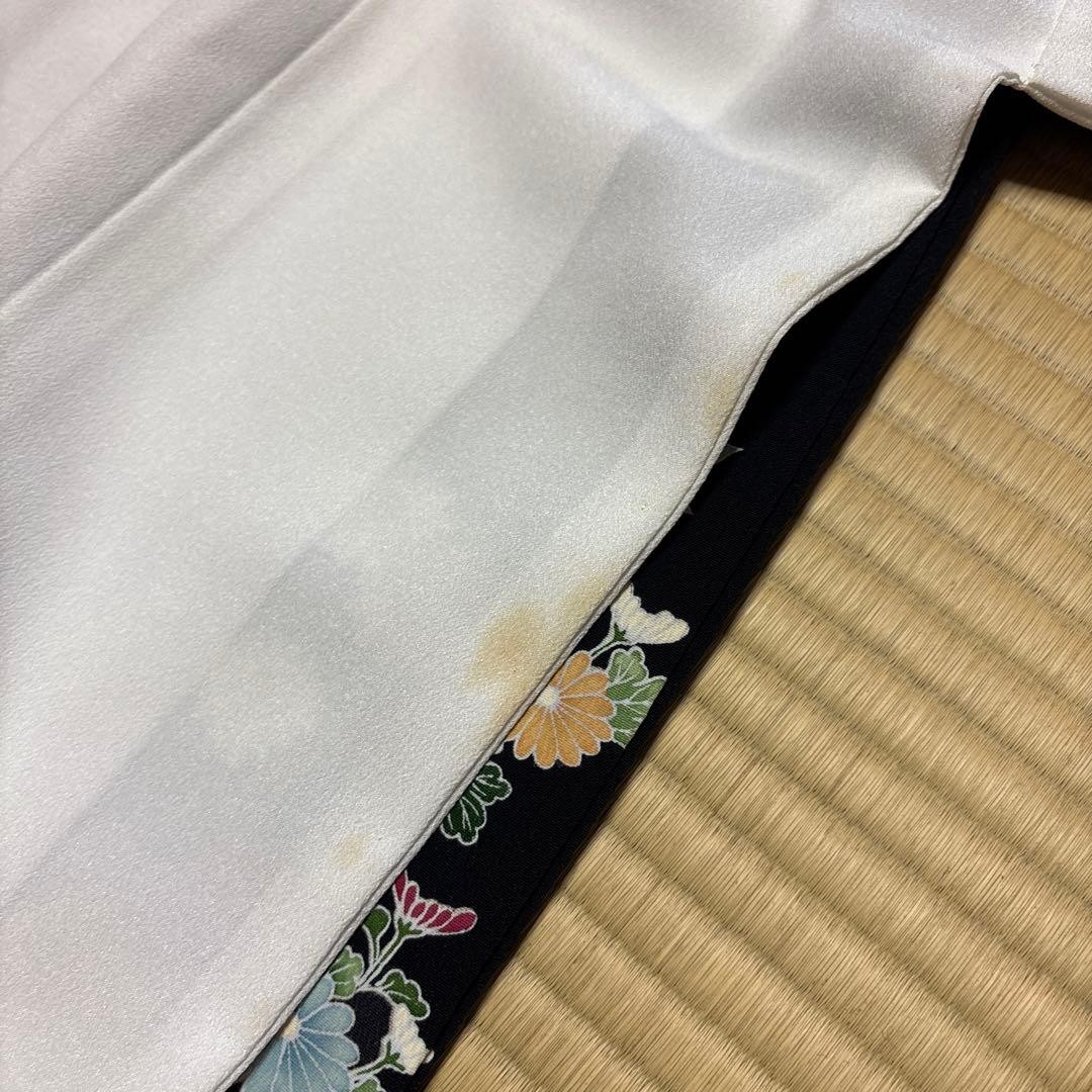 Unknown Brand Tomesode Kimono Black Floral Pattern Silk Ready to Wear