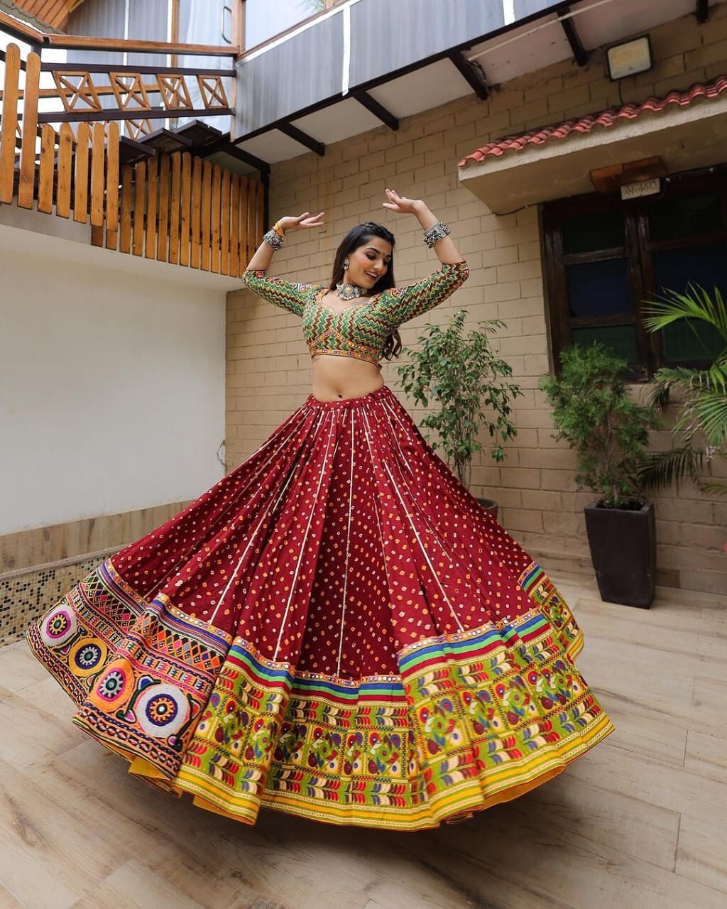 Special Designer White Ghagra Choli Lehenga skirt for women By Aadat Export