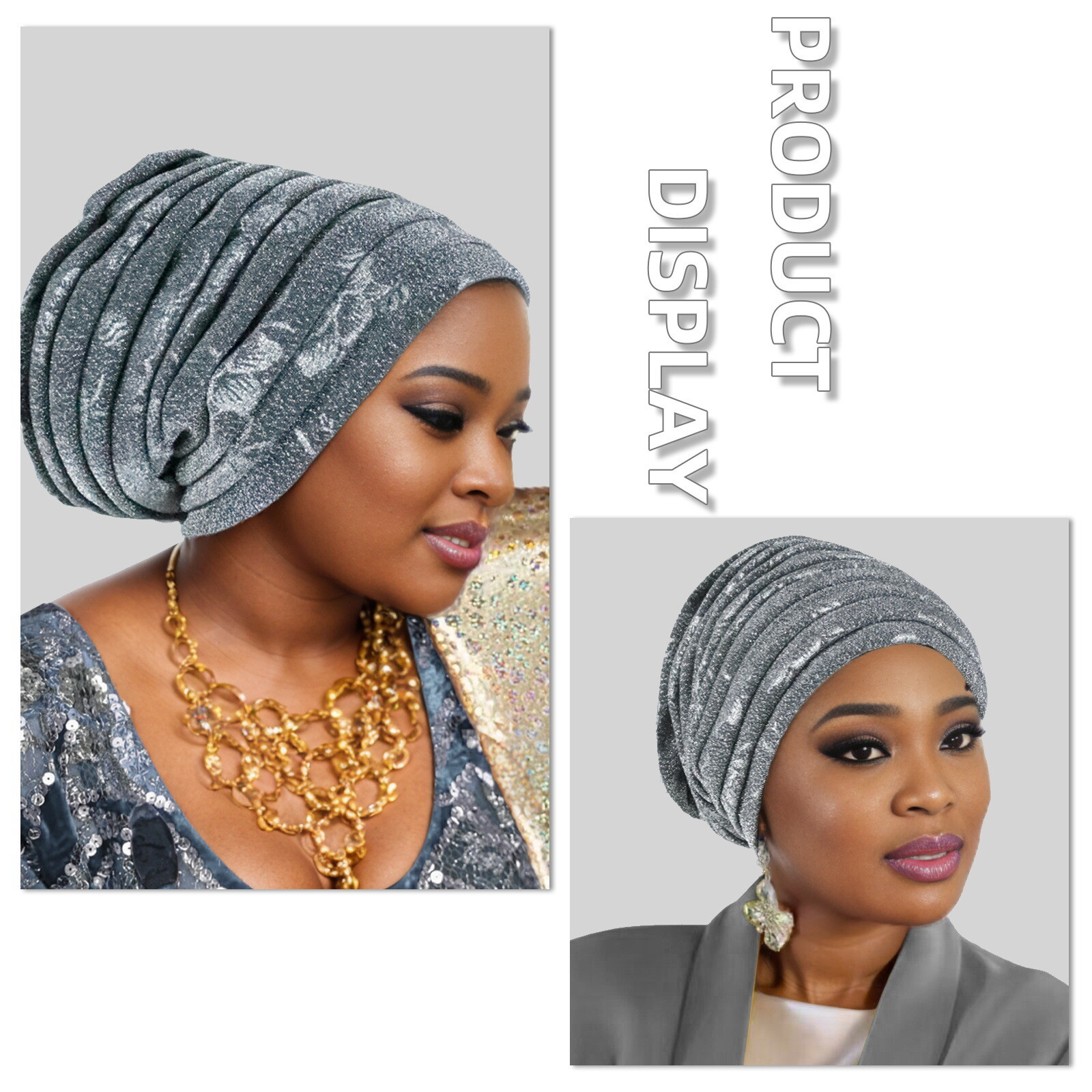 Nigerian African Women Muslim Head Cover Wrap Caps Islamic Bonnet Headwear Arab