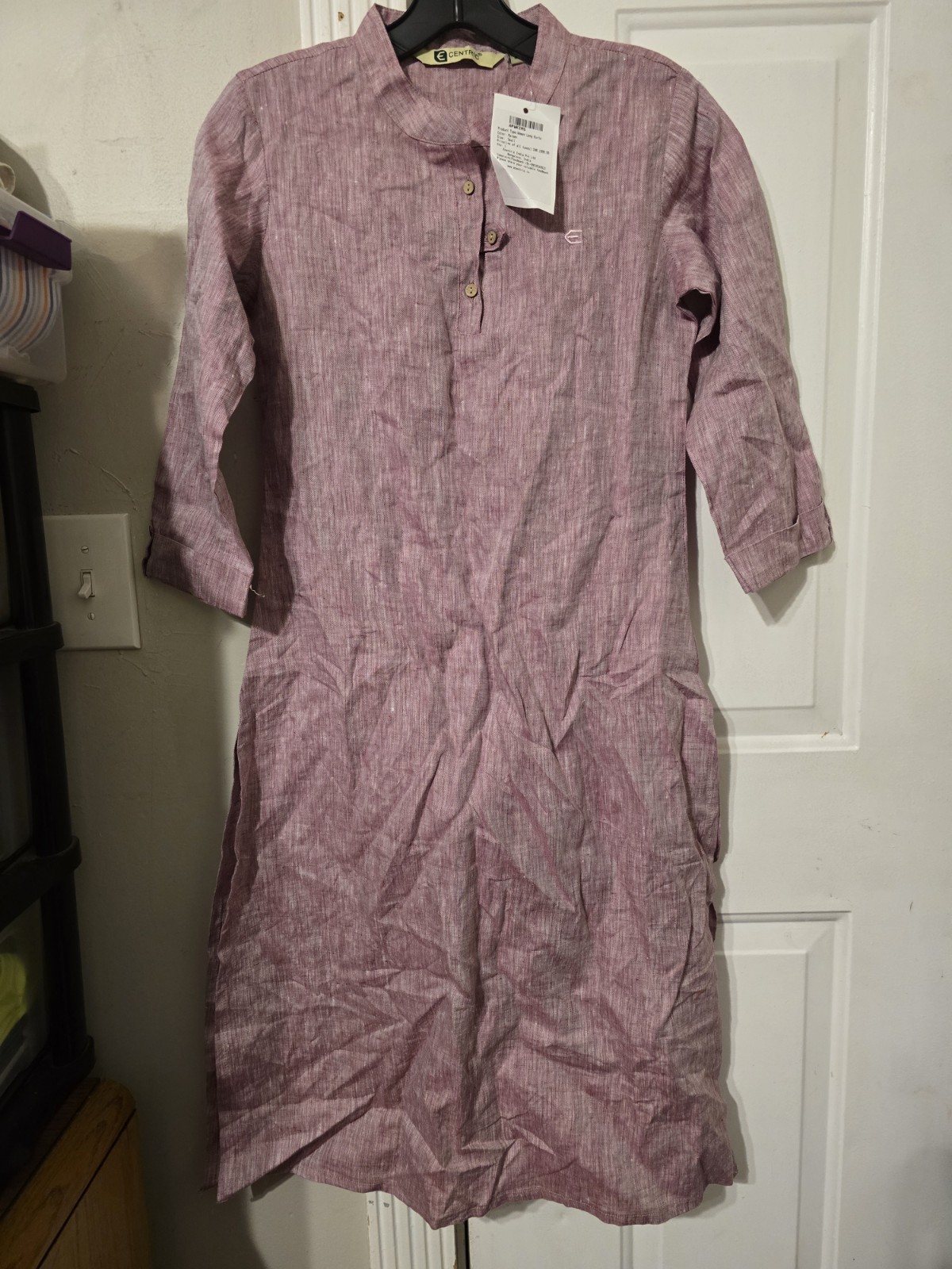 New With Tags – Pink/ Maroon Hemp Kurta – ECENTRIC – Size S