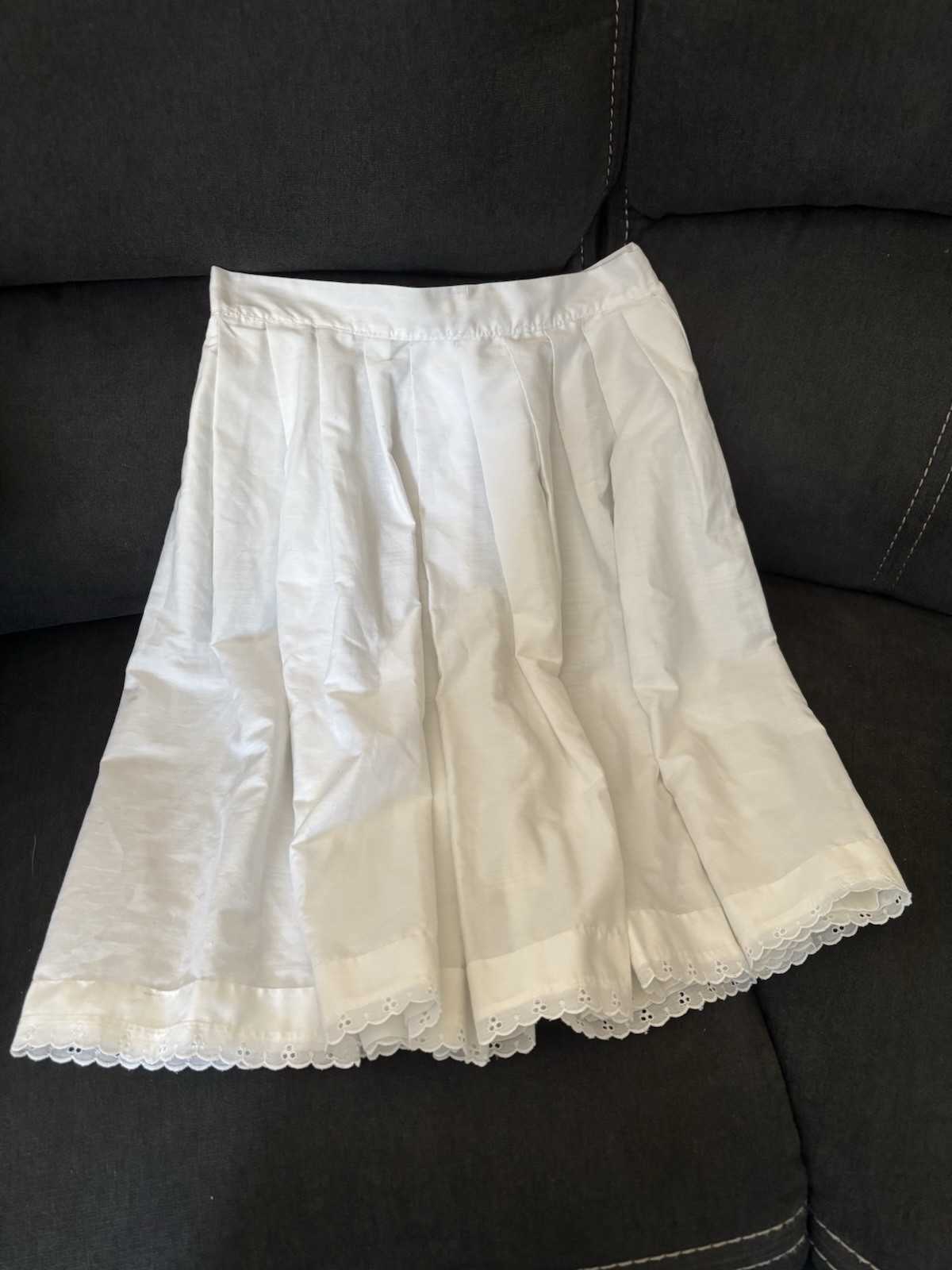 LOT of 2 Trachten Petticoats White Cotton German Dirndl Oktoberfest