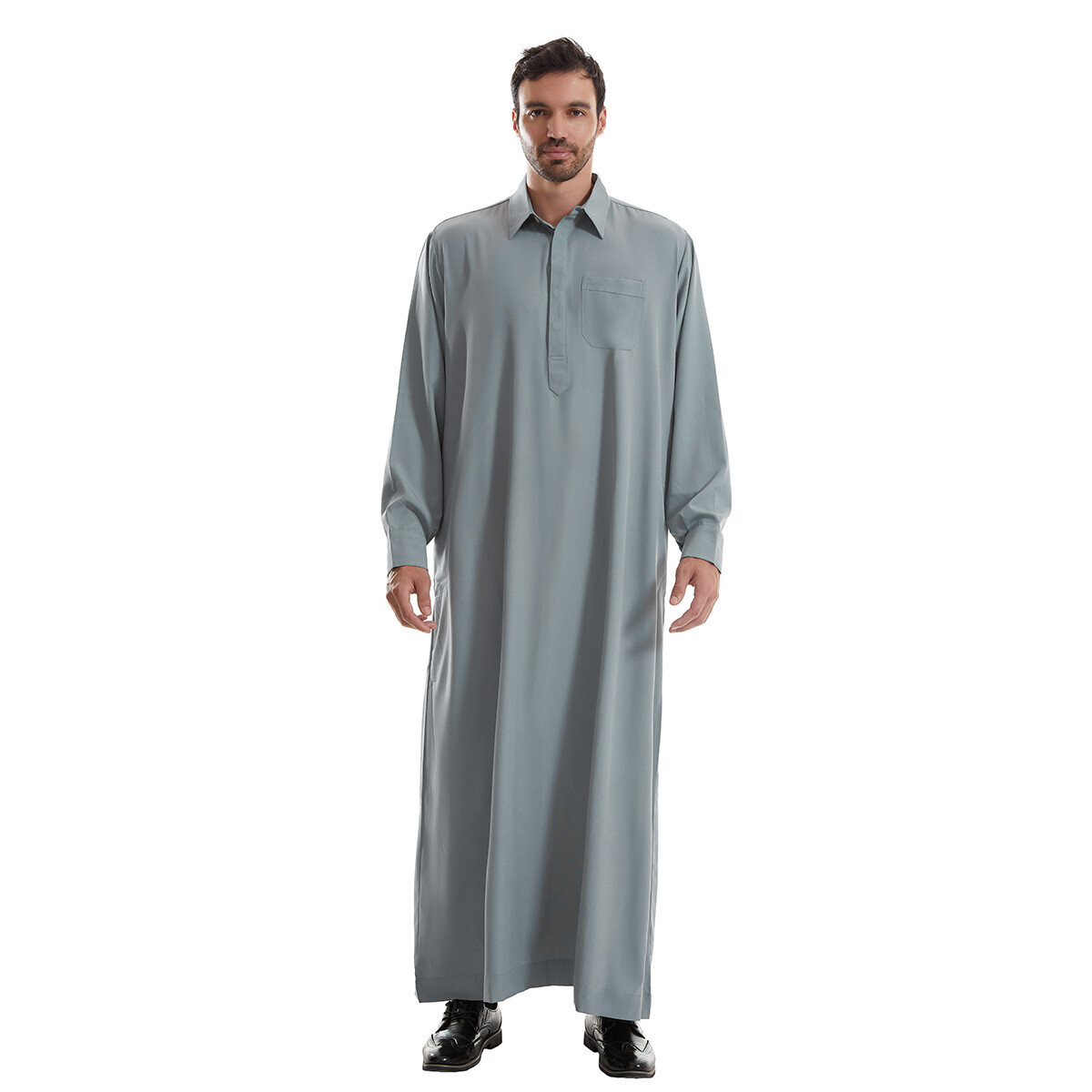Islamic Men Long Robe Dishdash Thobe Saudi Jubba Kaftan Dubai Arabic Abaya Dress