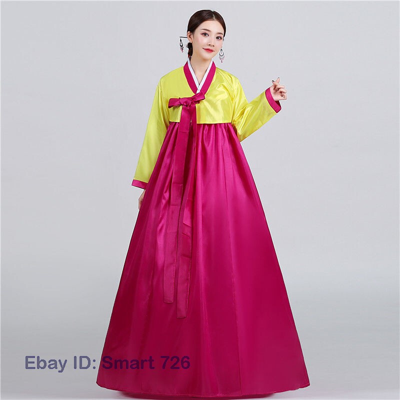 Ethnic Korean Hanbok Modern Women Asian Folk Stage Dance Performance Costume