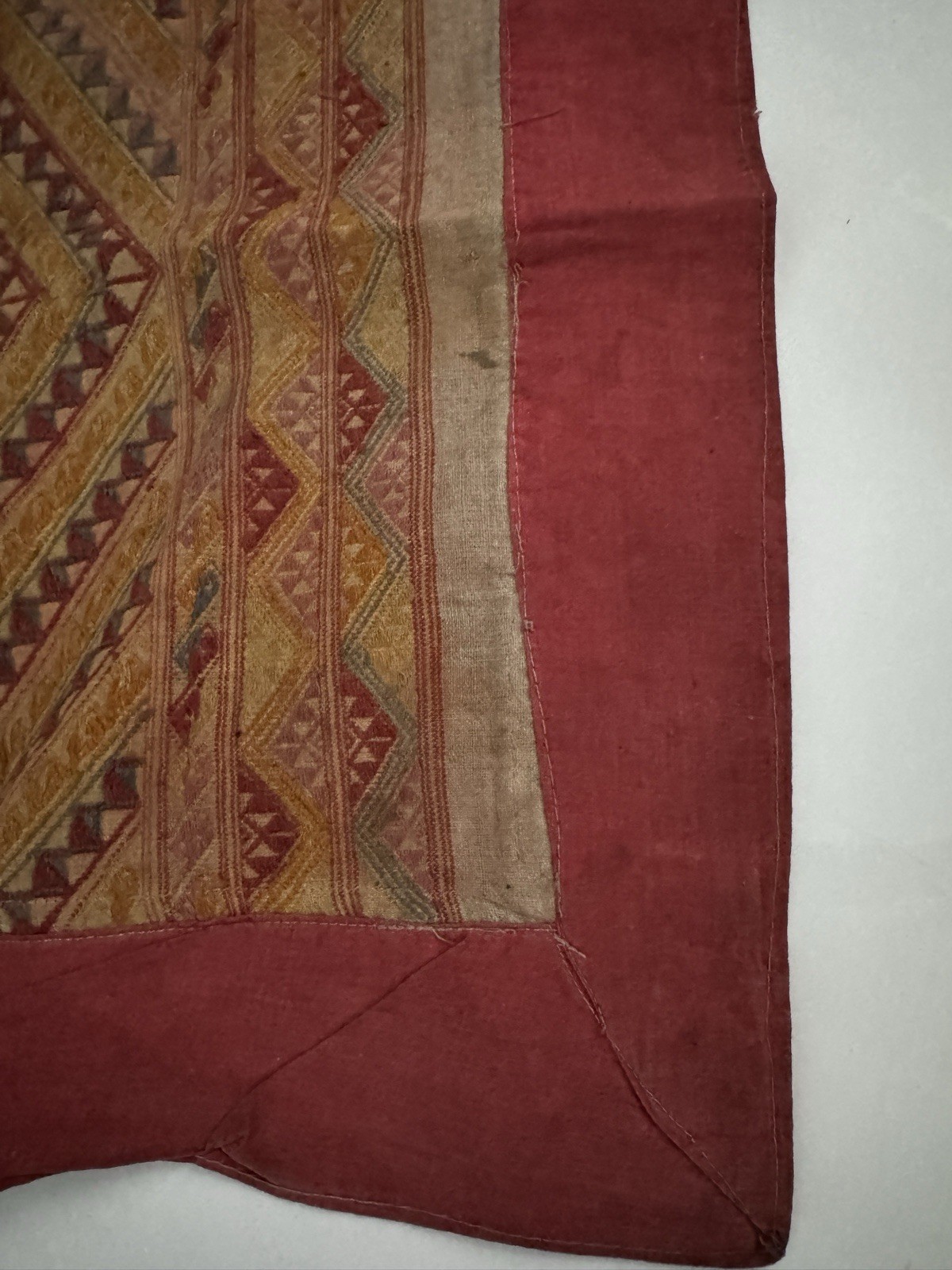 Vintage Laotian Laos hand woven Shawl Scarf 40” X 19.25”