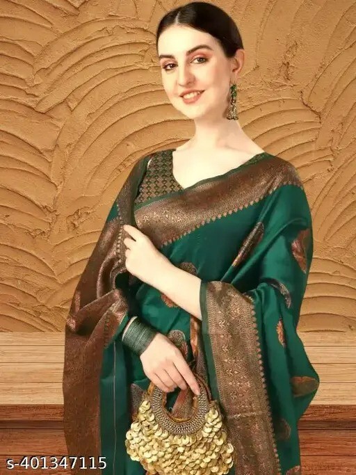 Zari Woven Rich Pallu Design Work Zari Woven Soft Lichi Silk Saree Kanjivaram