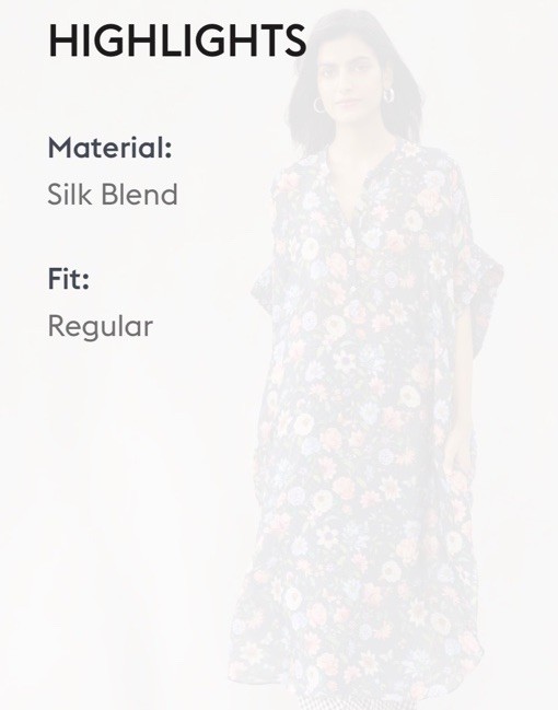Nicobar Hazaar Bagh Kurta – Black One Size Loose Oversized Airy Boho Hippie