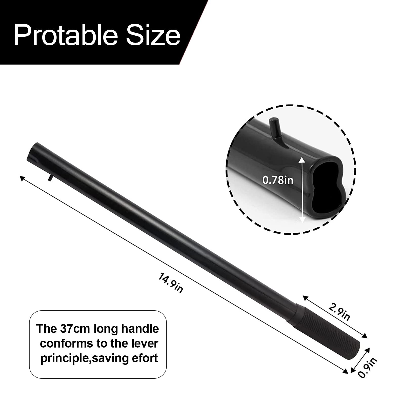 ANCKNE Horizontal Hydraulic Jack Handle 2 Ton, Jack Handle Replacement, with Rub