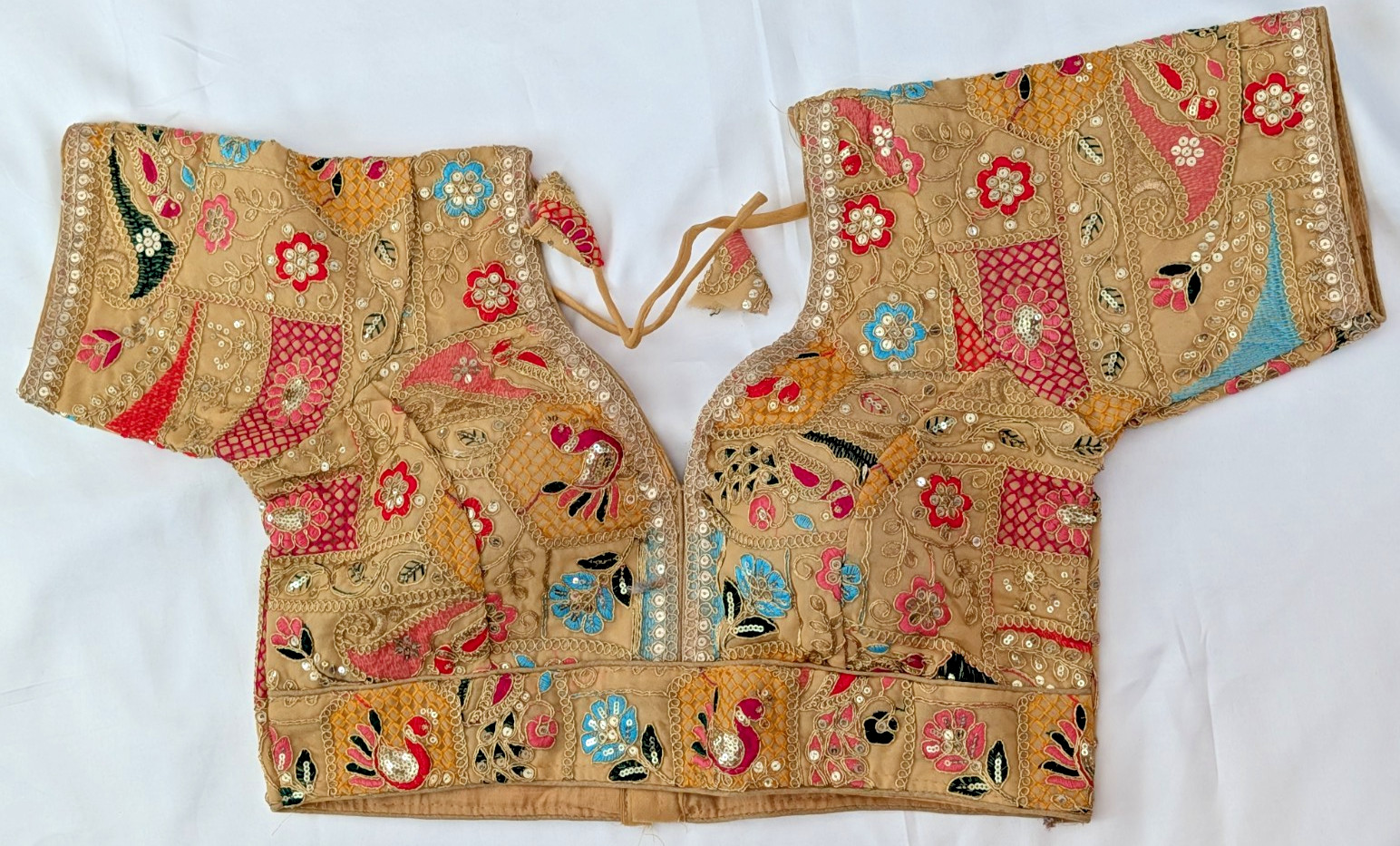 Blouse Choli Embroidery Seuin Padded U-Neck Back Closure Ready Made Party Wear