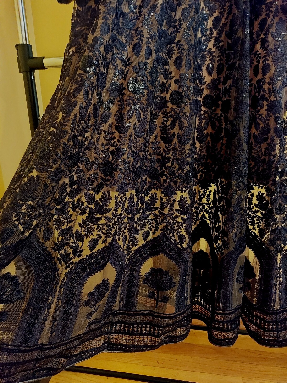 pakistani Long Dress stitched new . Fully Embroided