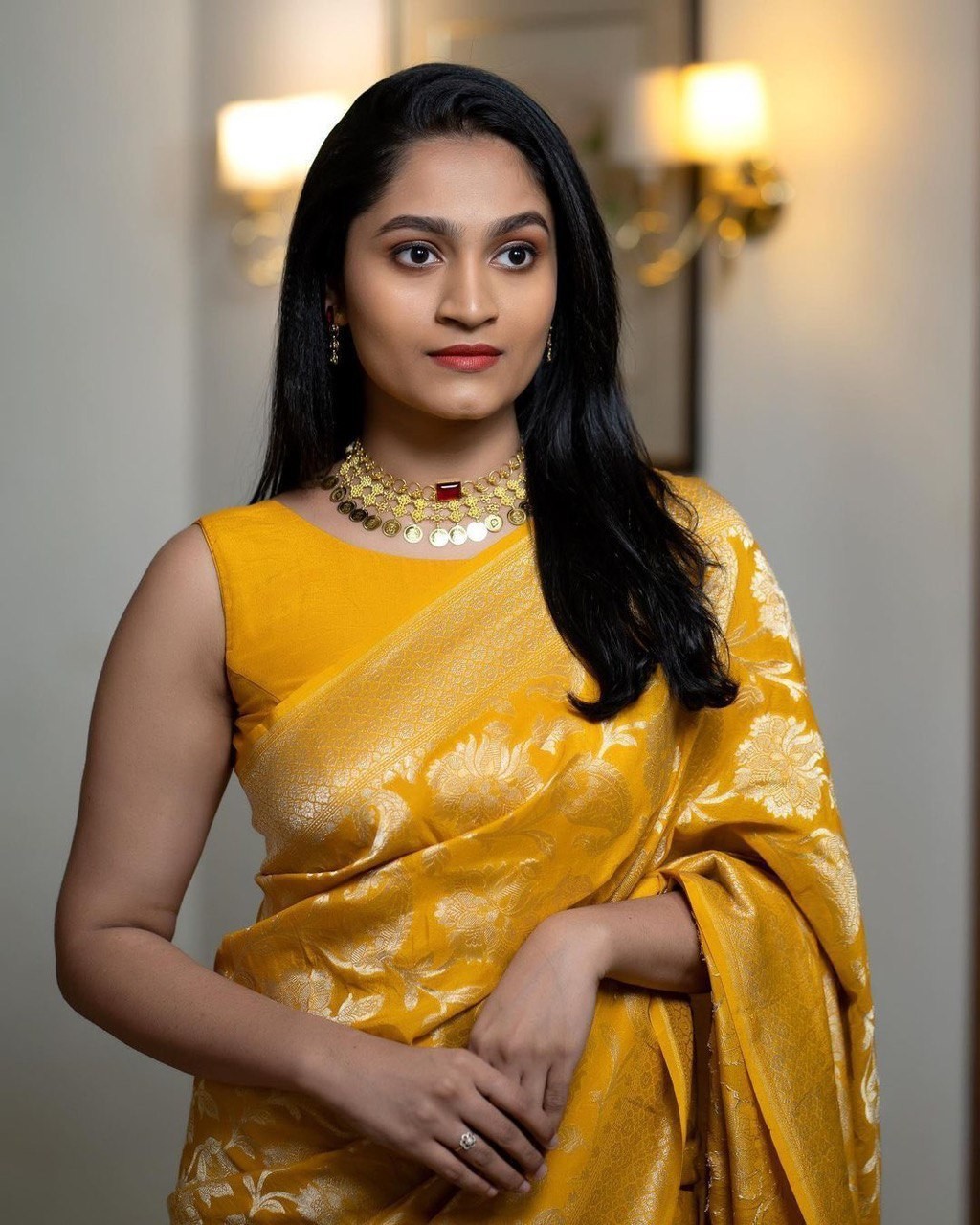 Radiant Yellow Wedding Saree Soft Silk with Rich Jacquard Weave Pallu indian