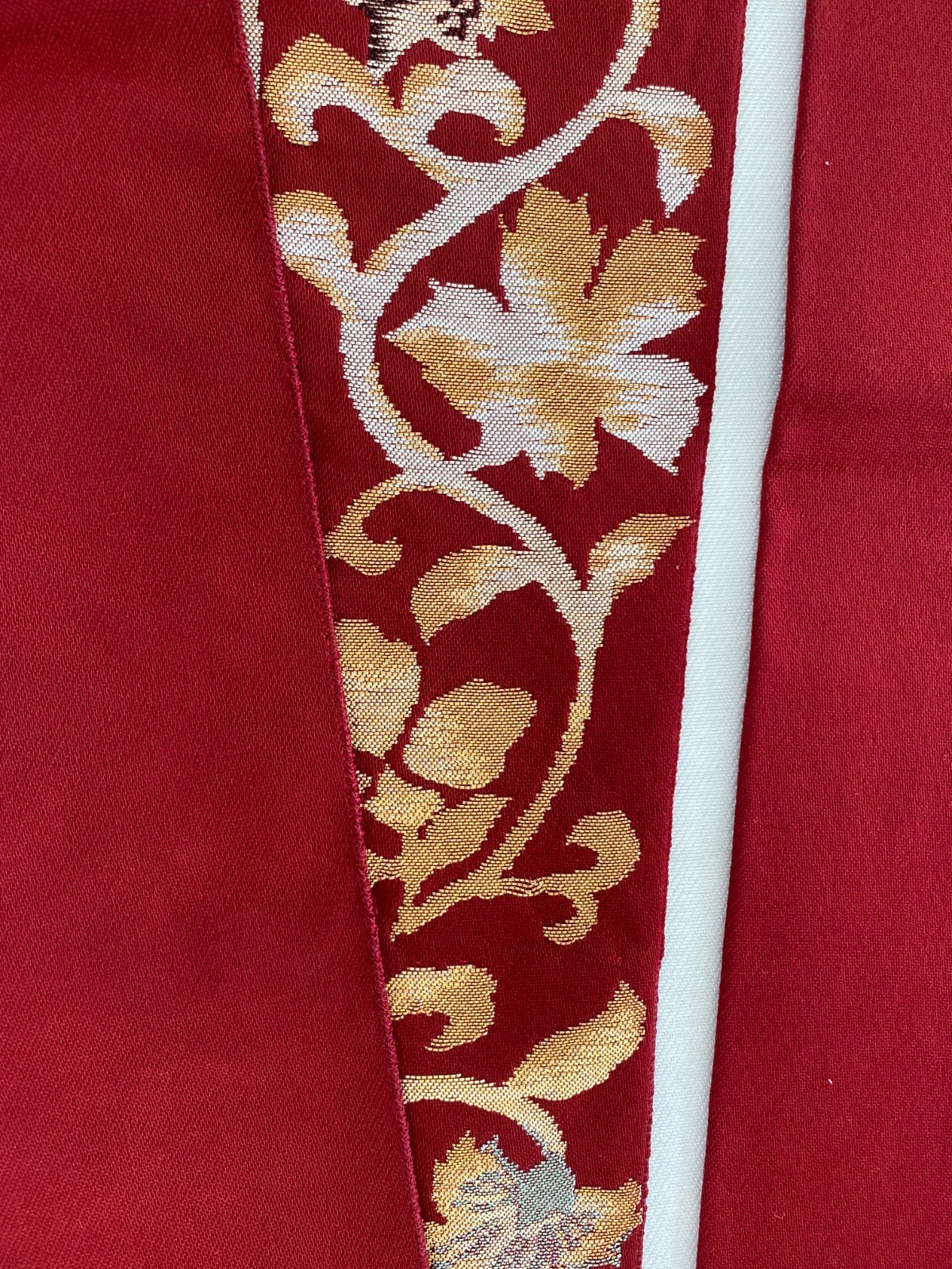 Japanese Vintage Kimono Nagoya Obi Silk Red Traditional Authentic 136x 11in