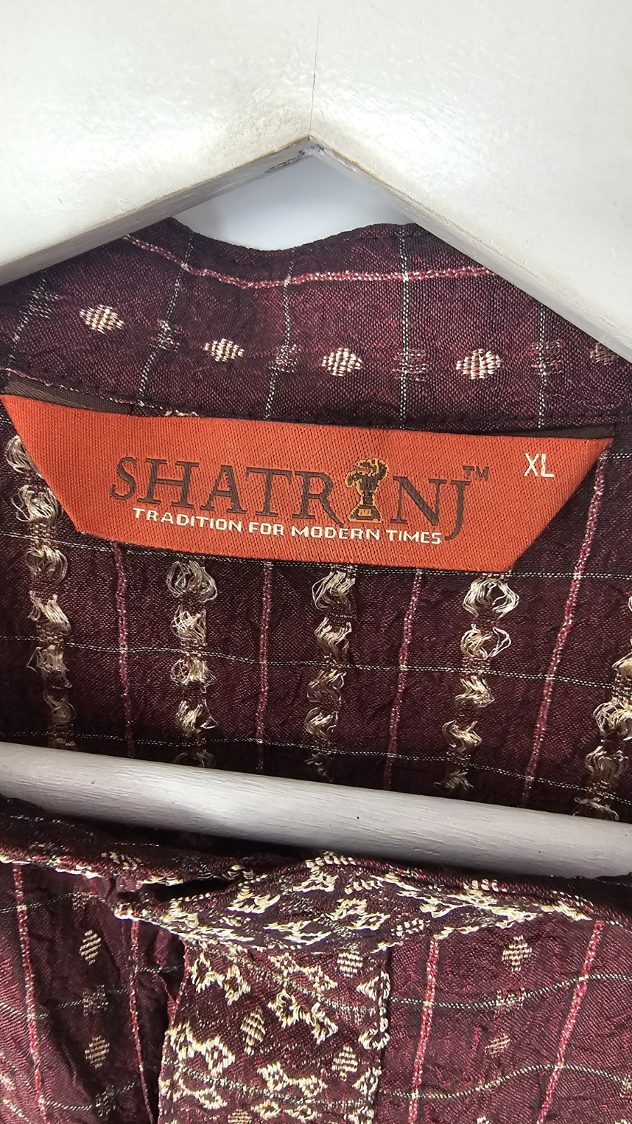 Mens Kurta Shatr NJ Red Maroon Size XL