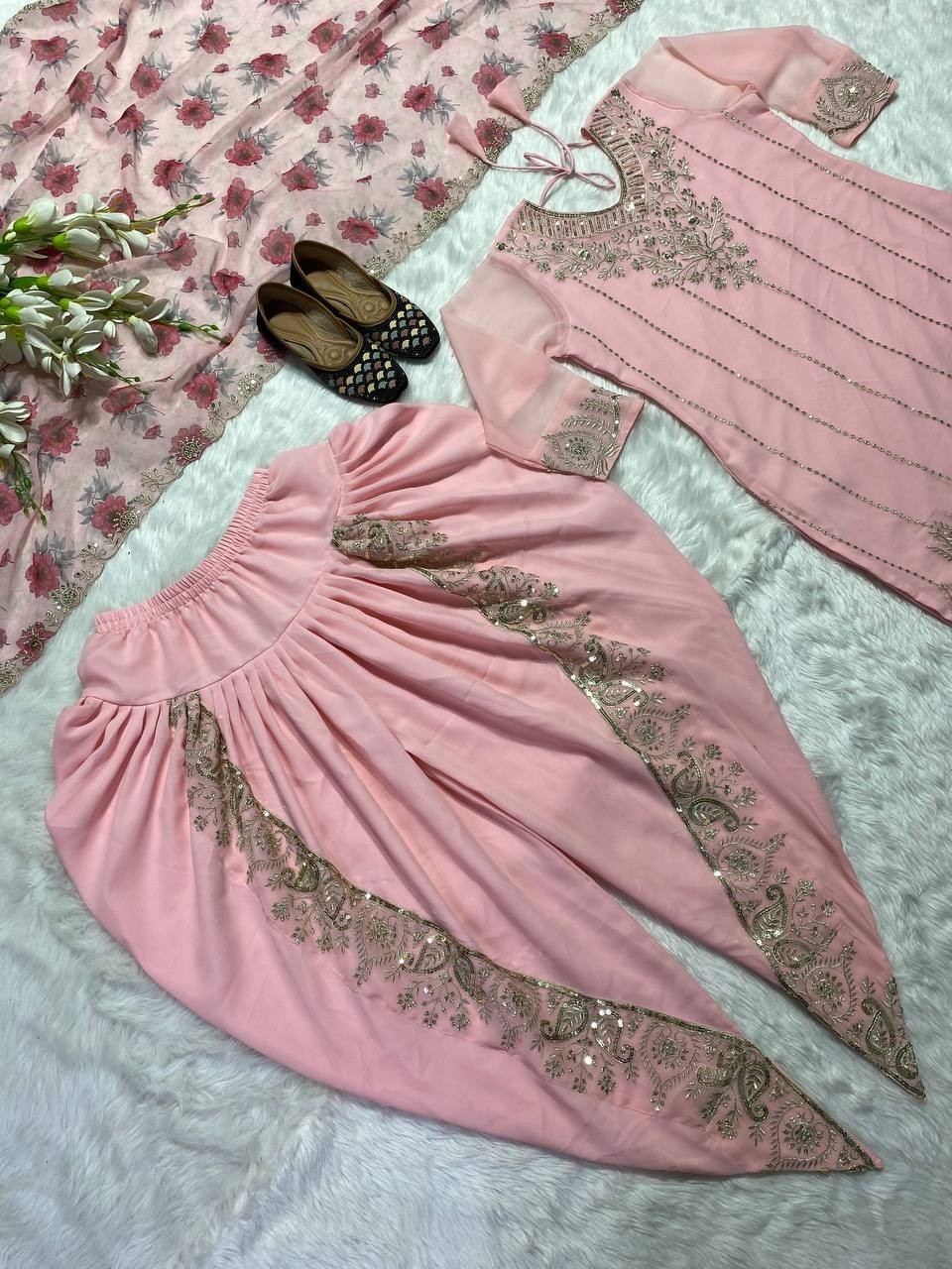Indian Party Wear Georgette With Embroidery Designer Salwar Kameez With Dupatta