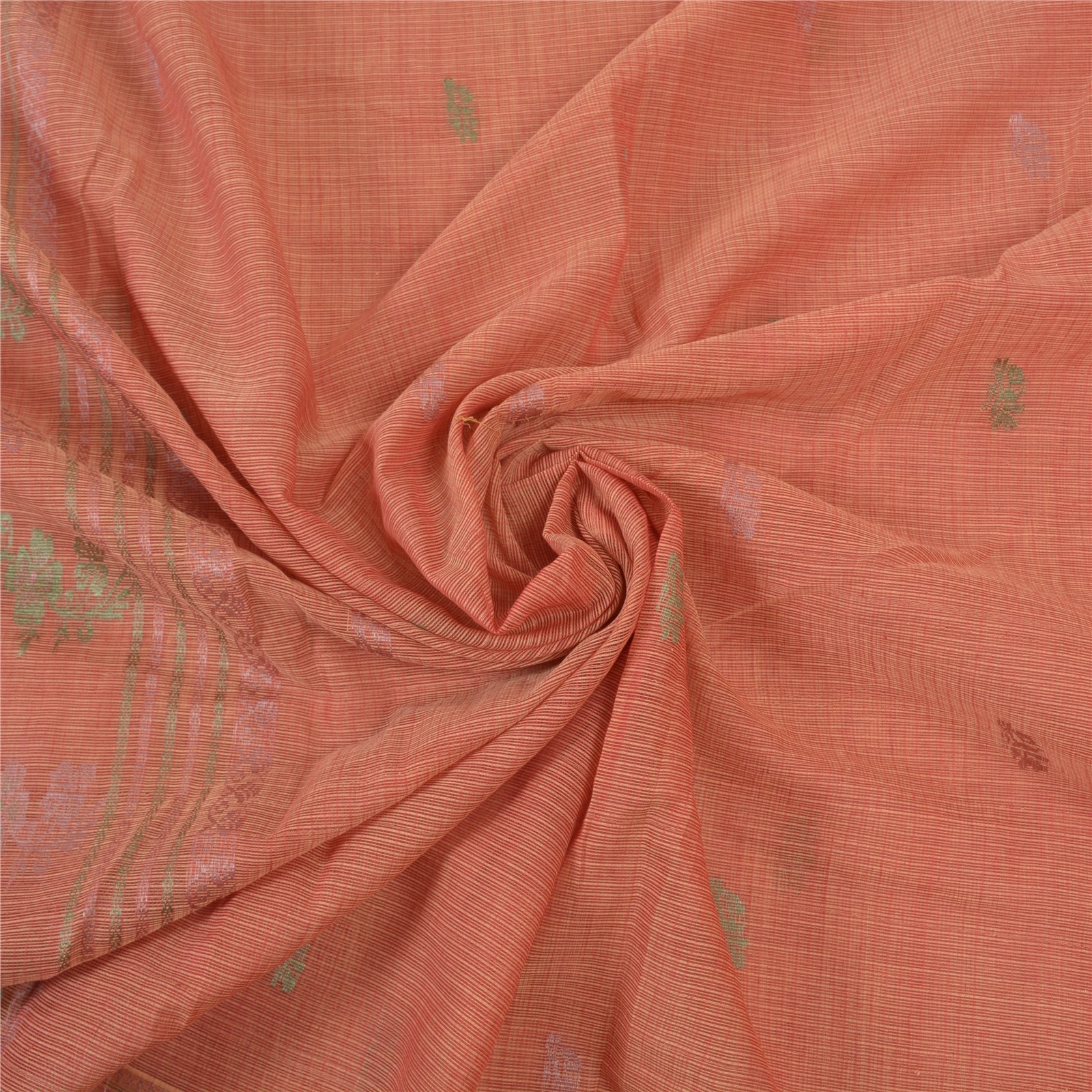 Sanskriti Vintage Sari Pure Cotton Hand Embroidered Woven Kota Sarees Fabric