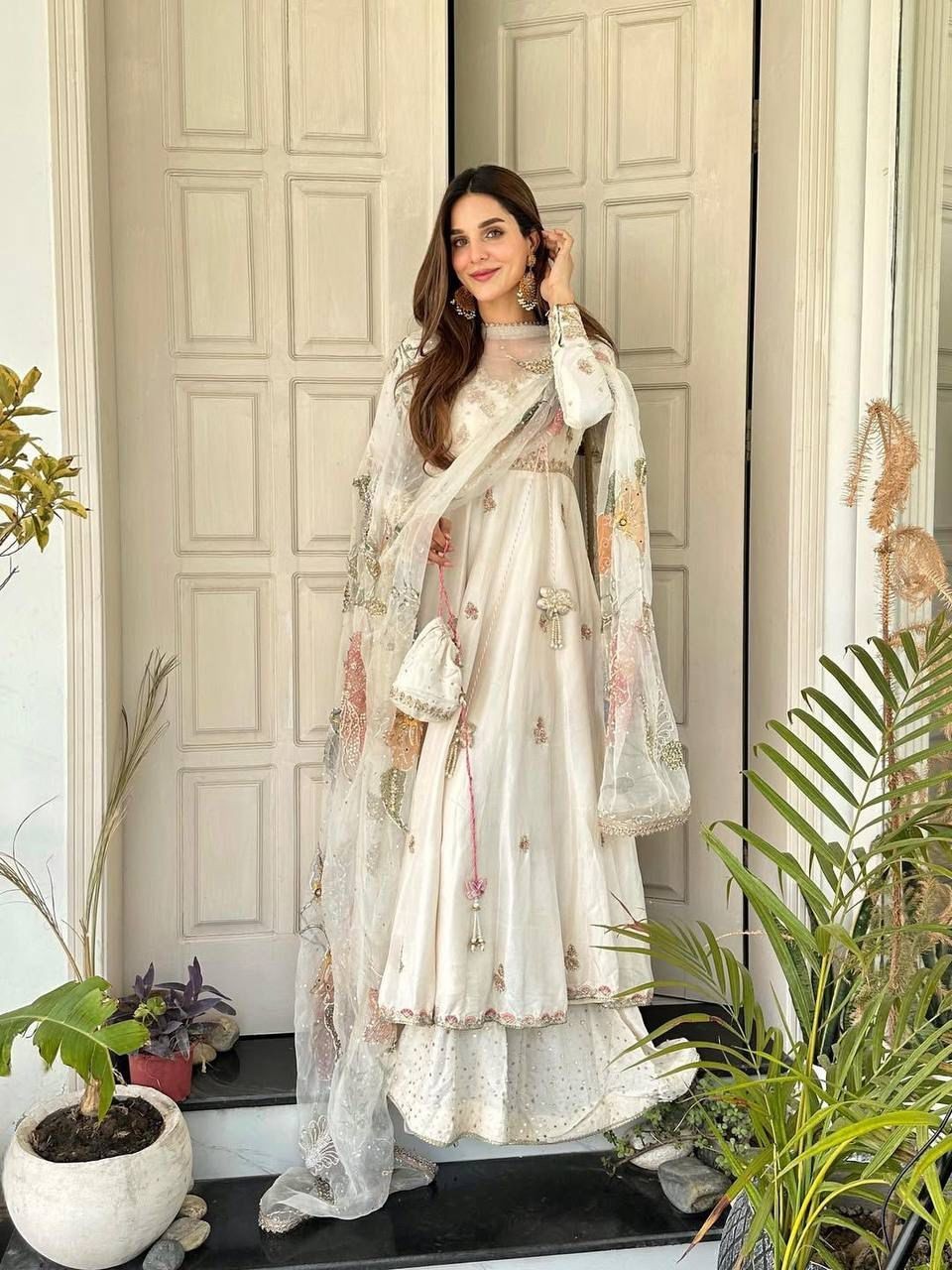 Pakistani Designer Salwar Kameez Dress Indian Bollywood Slit Anarkali Gown Suits