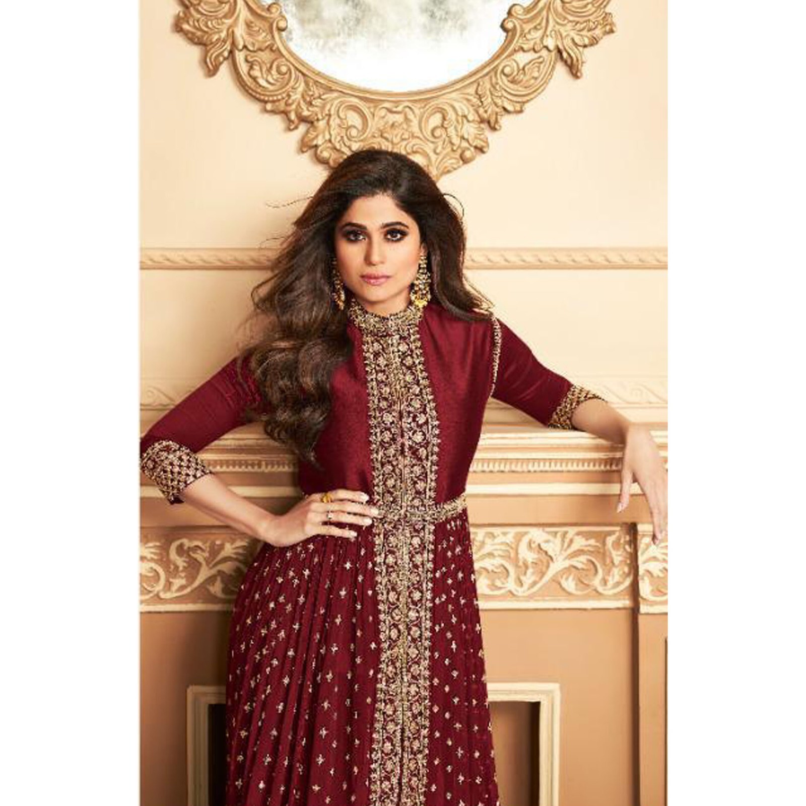 Pakistani Designer Salwar Kameez Dress Indian Bollywood Slit Anarkali Gown Suits