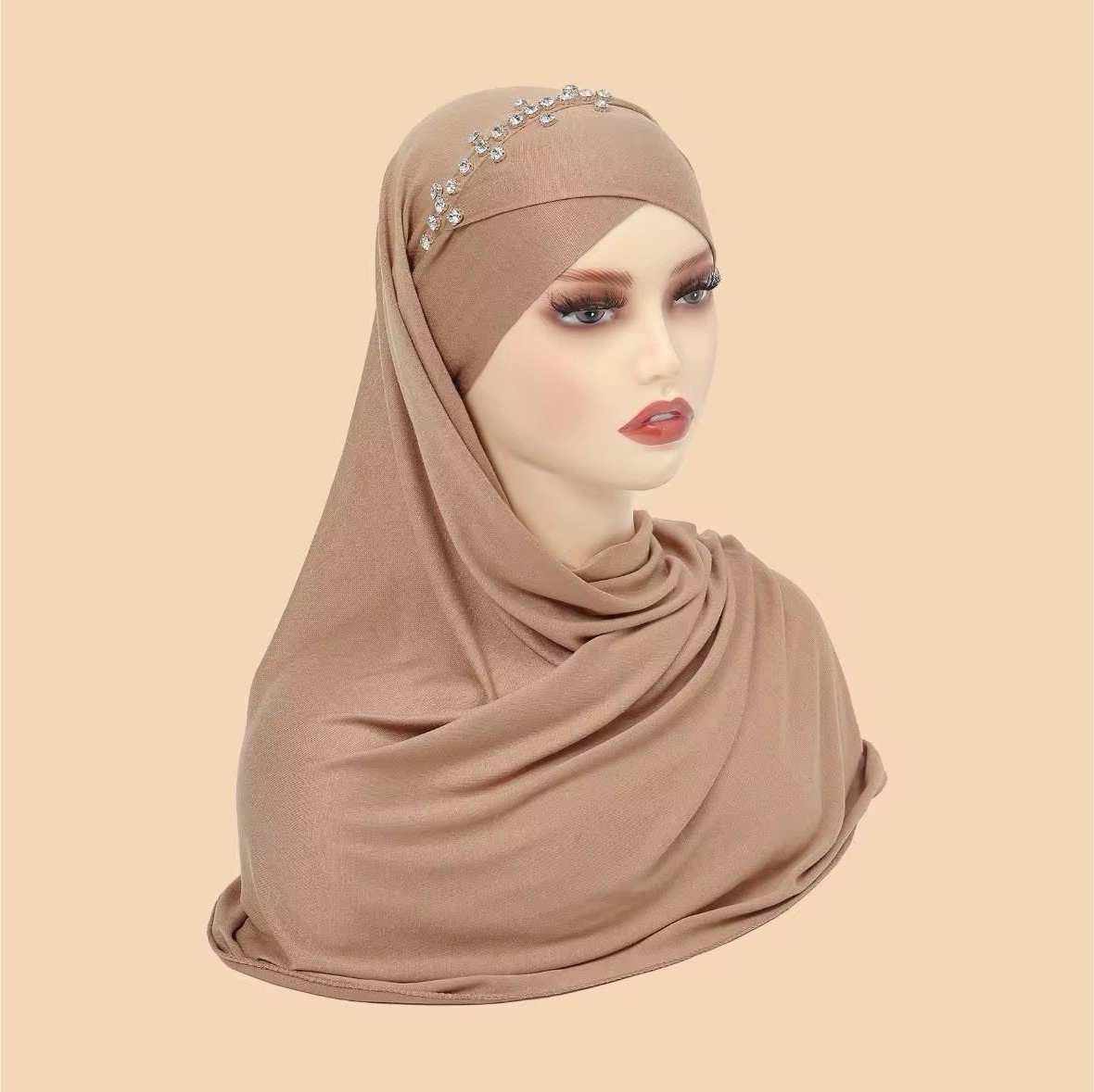 Women’s Hijabs & Niquabs Headwear One Size Decorative Beads Beige White Black