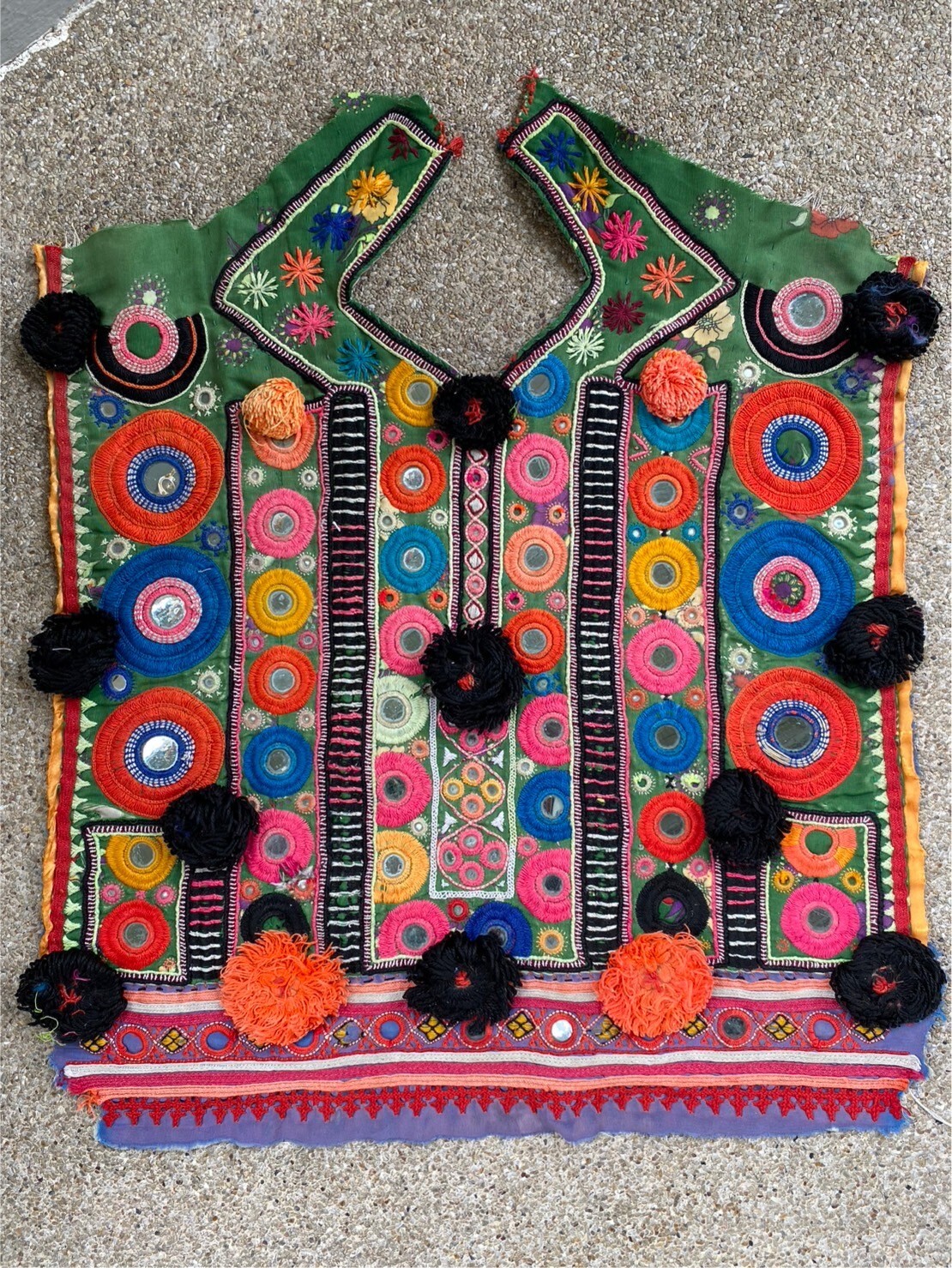 Colourful Banjara Top, crafted from vintage textiles with intricate mirrorwork