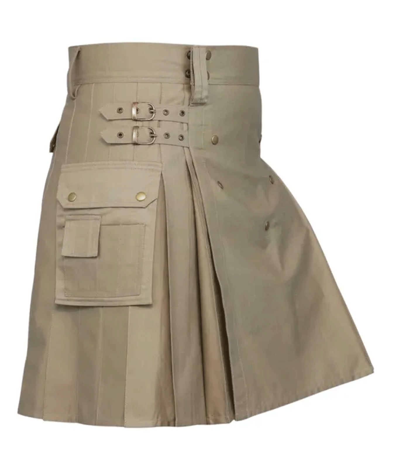 Scottish Handmade 100% Cotton Utility Kilt for Men – Cargo Pocket Modern Kilt