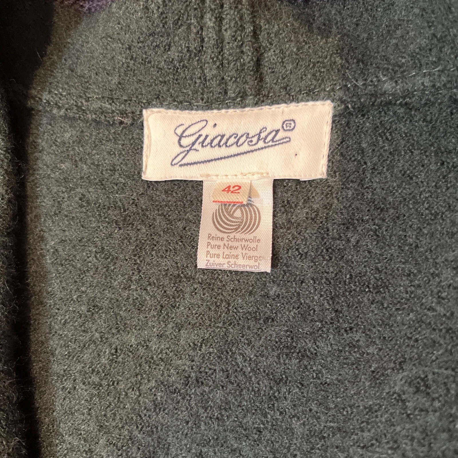 Vintage Giacosa Women’s Green Trachten Jacket Coin Buttons Pure New Wool Size 42