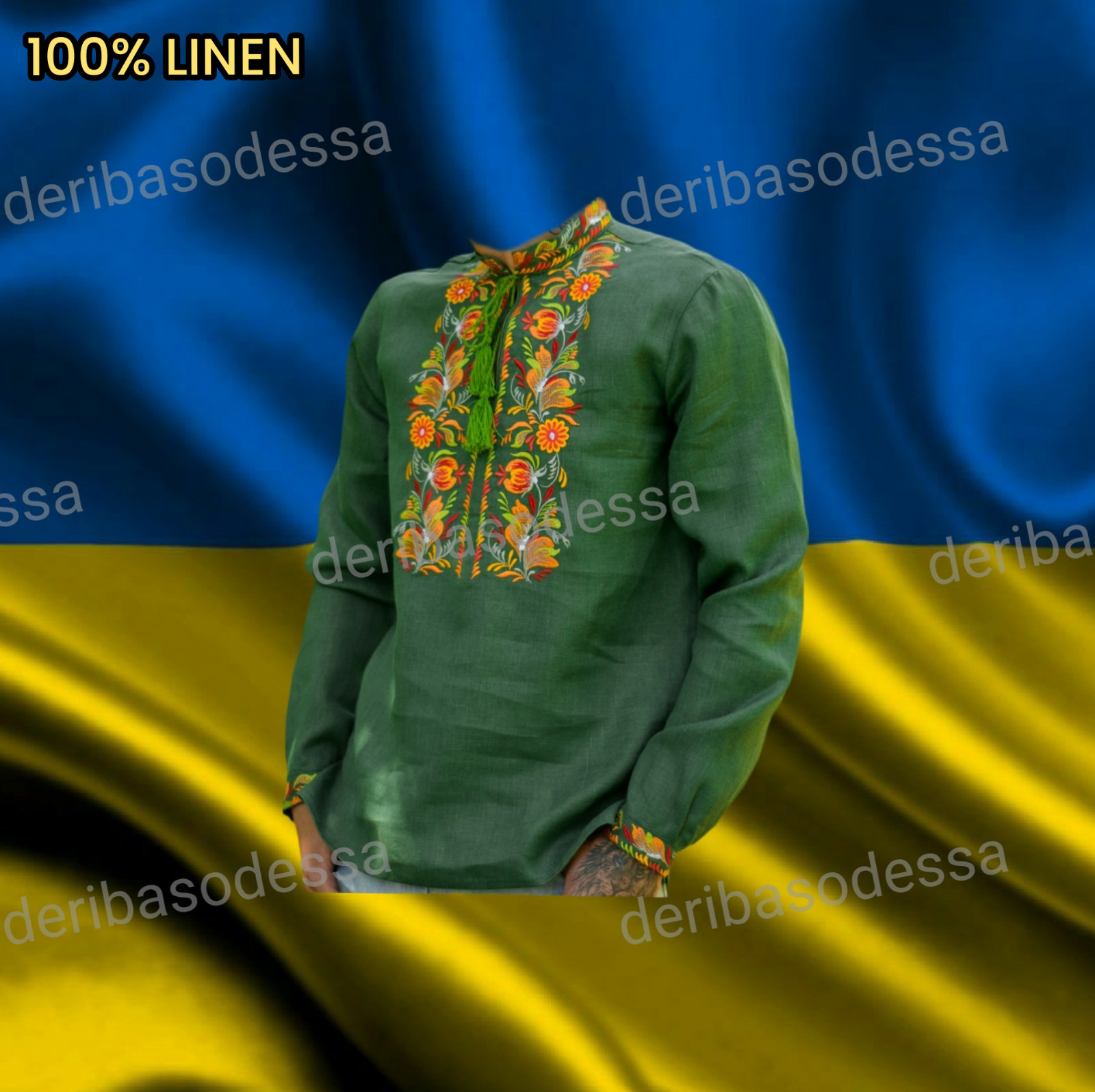 M L XL 2XL 3XL 4XL traditional Ukrainian embroidered shirt Vyshyvanka Linen100%