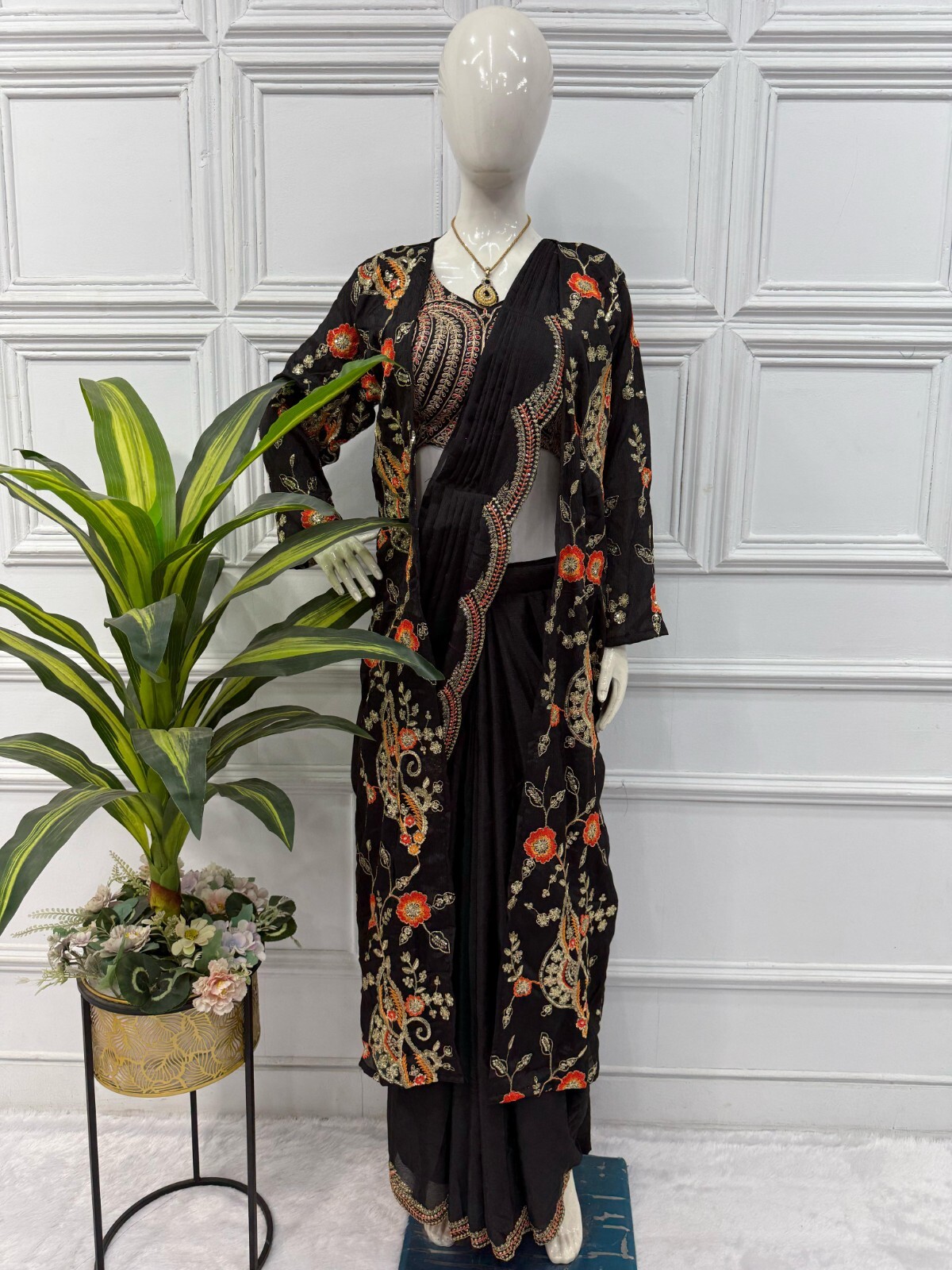 SAREE BLOUSE READYMADE DESIGNER SARI CHOLI INDIAN PARTY WEAR BOLLYWOOD DRESS