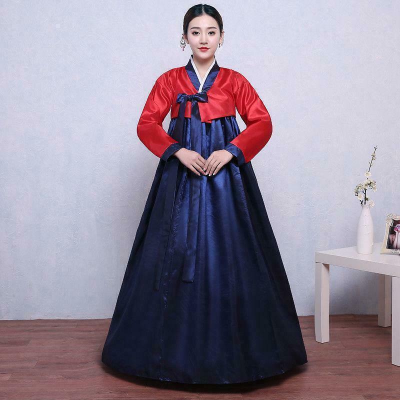 Korean Hanbok Women Dress Costume Ethnic Dance Traditional Long Sleeve Cosplay C