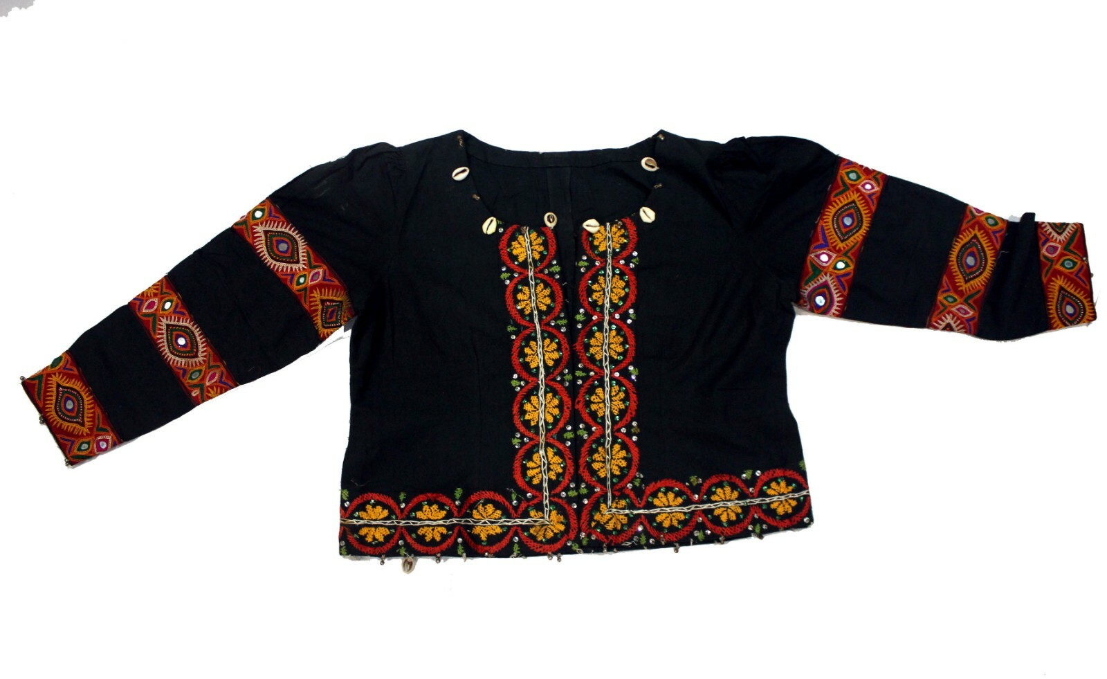Vintage Banjara Kutch Rabari Ethnic Embroidery Top Belly Dance Shirt BELL Choli