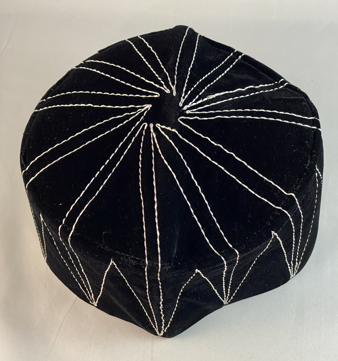 Authentic African Contemporary Native Made Felt Embroidery Fila/ Kufi Hat ~ 22”