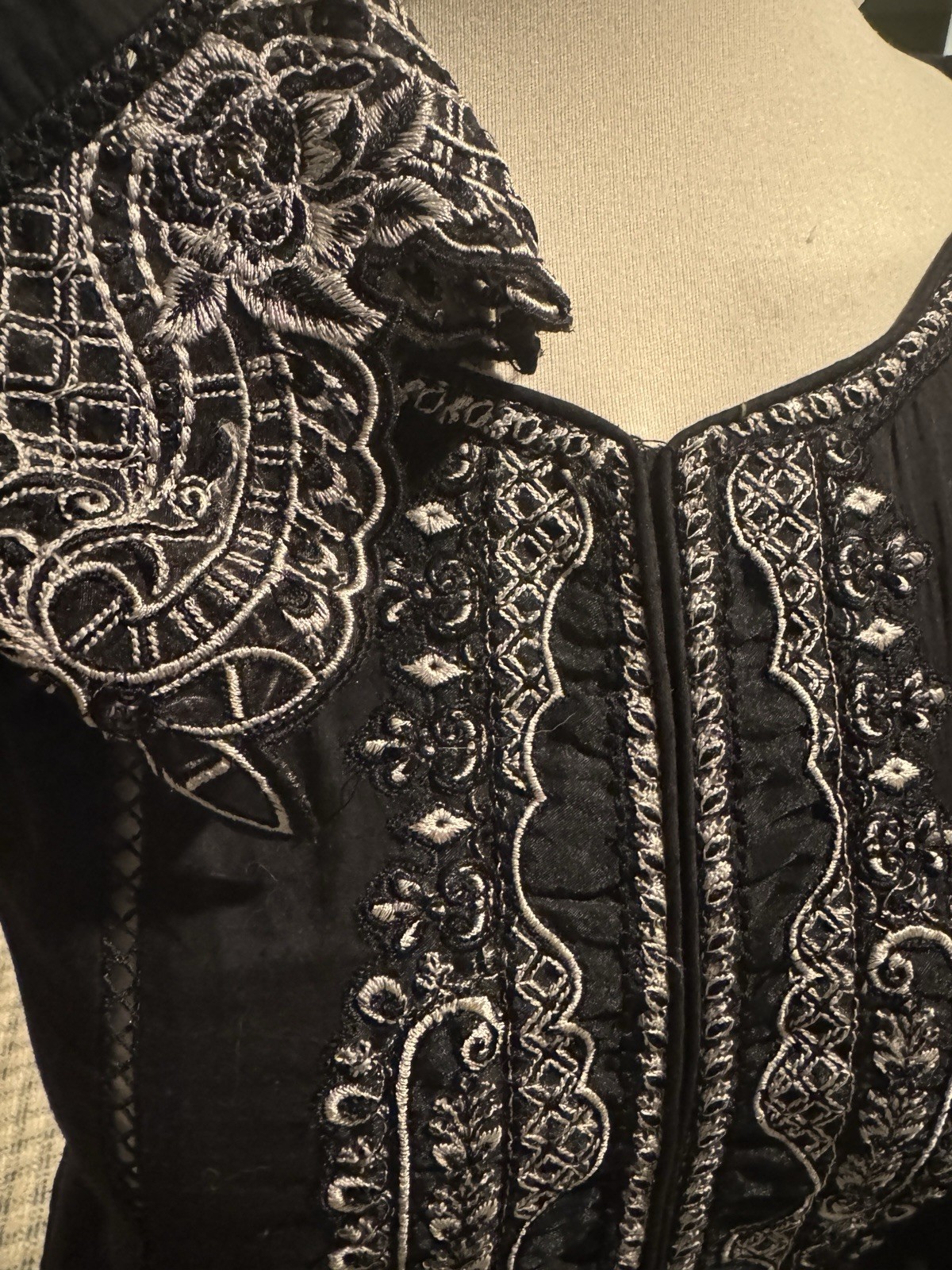 Eid Sale Pakistani Indian Designer Maria B Black Shalwar Kameez Kaftan Dress M/L
