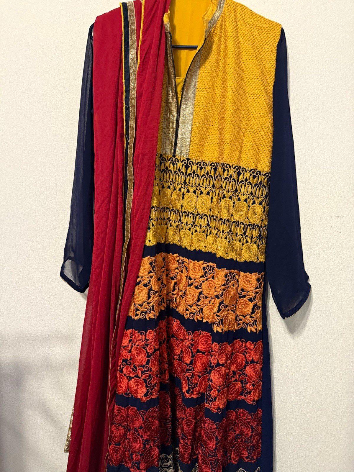 Women’s Salwar Kameez 3pc Set Multi-Color Dupatta Polyester Chiffon One Size